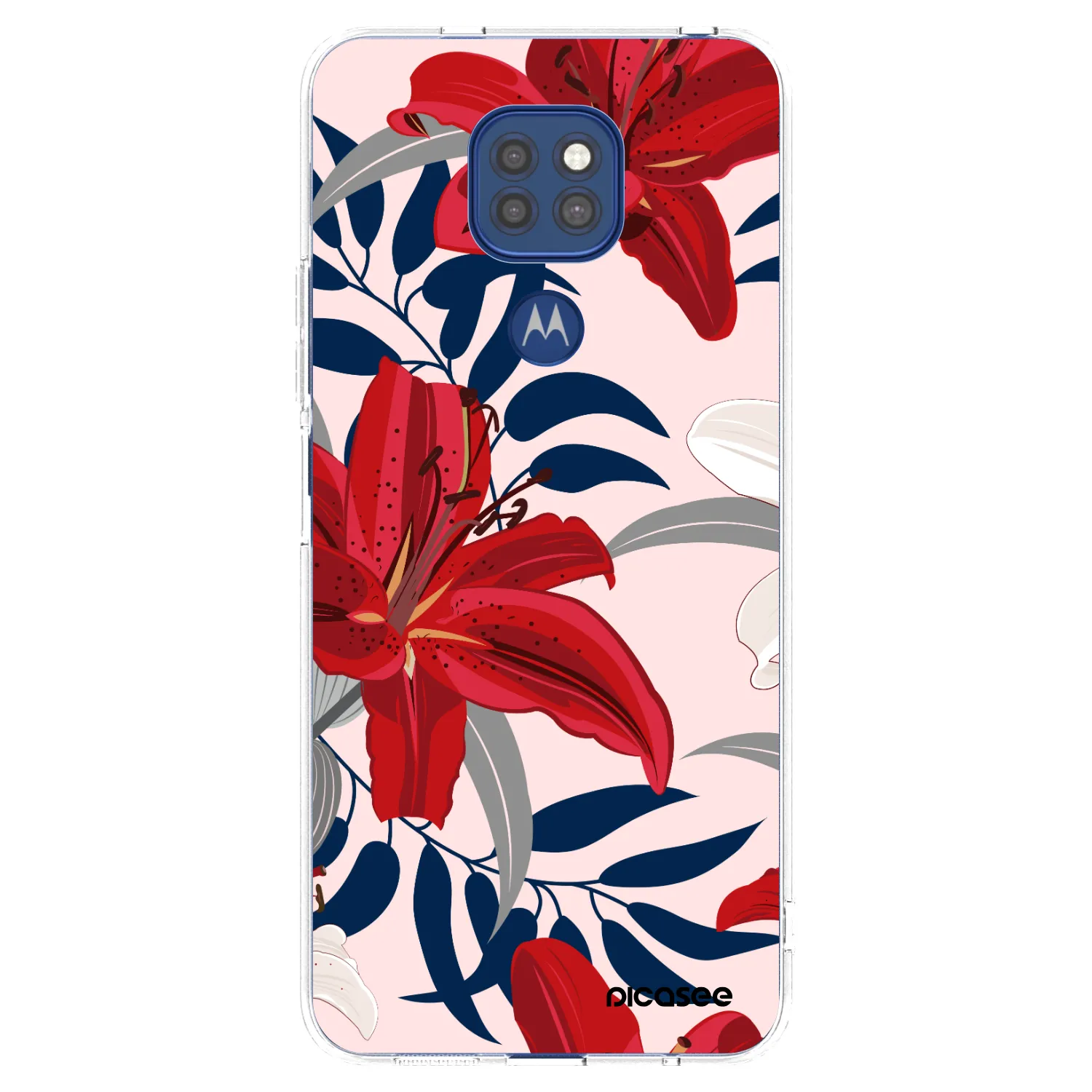 Picasee husă transparentă din silicon pentru Motorola Moto G9 Play - Red Lily