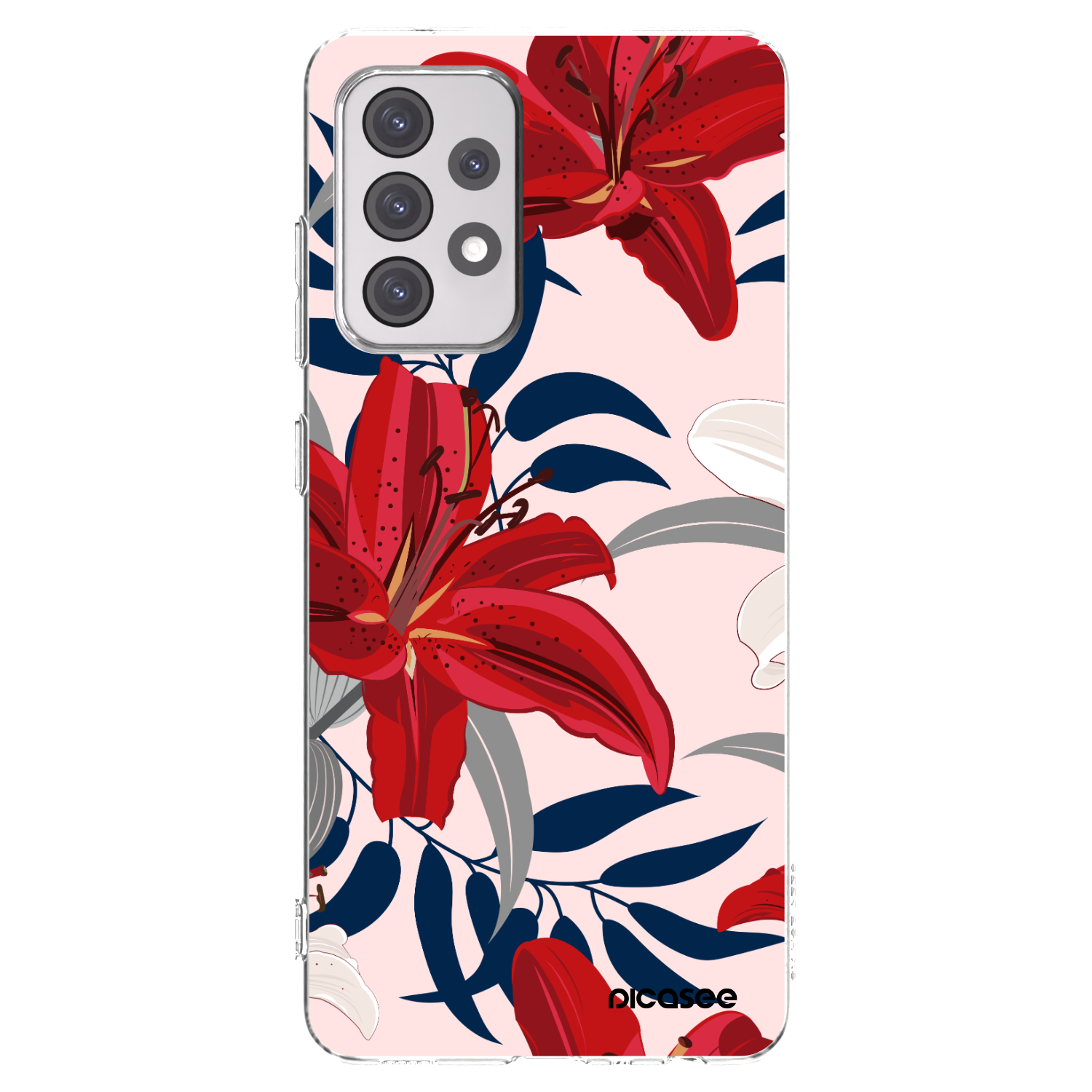Picasee husă transparentă din silicon pentru Samsung Galaxy A52 5G A525F - Red Lily
