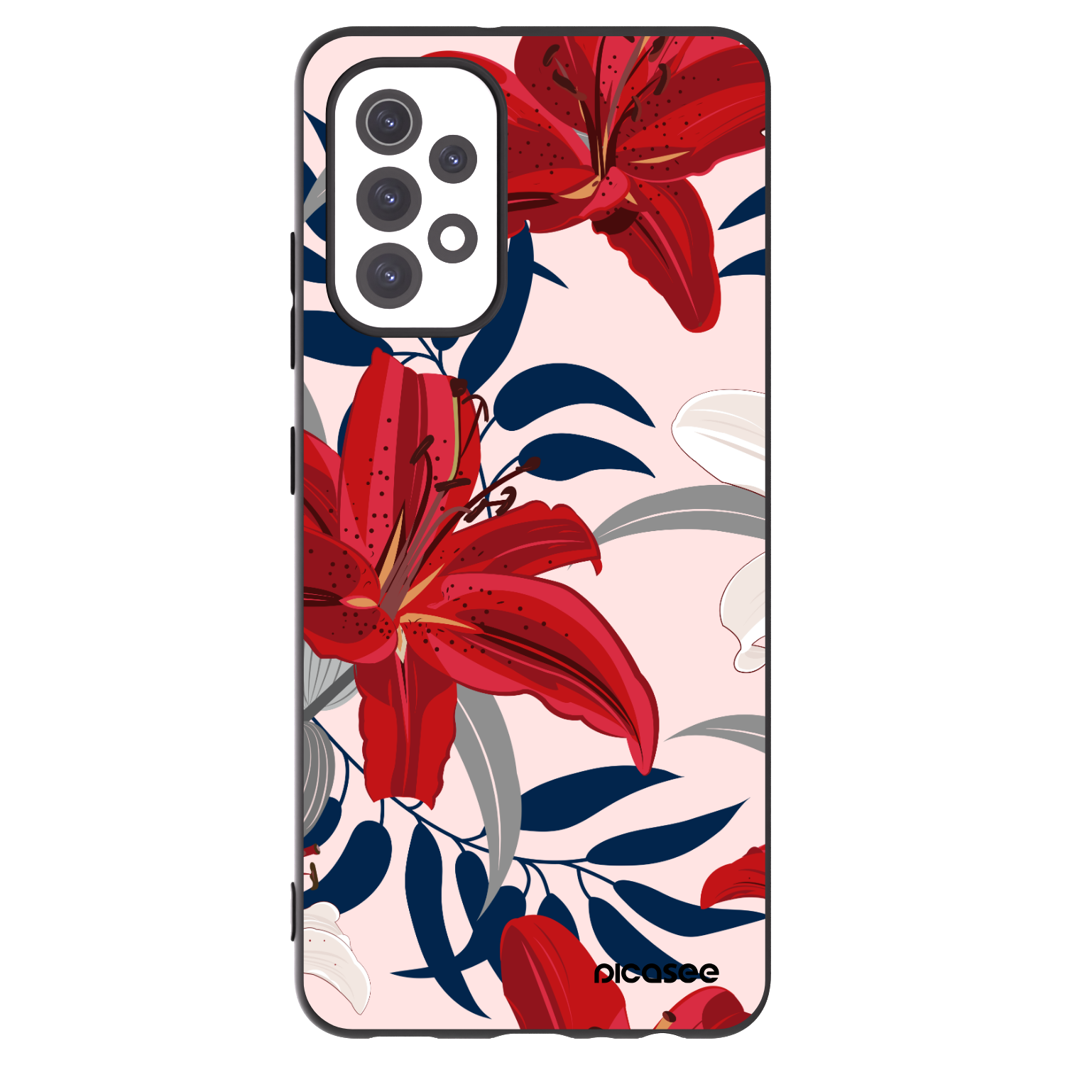 Picasee husă neagră din silicon pentru Samsung Galaxy A32 5G A326B - Red Lily