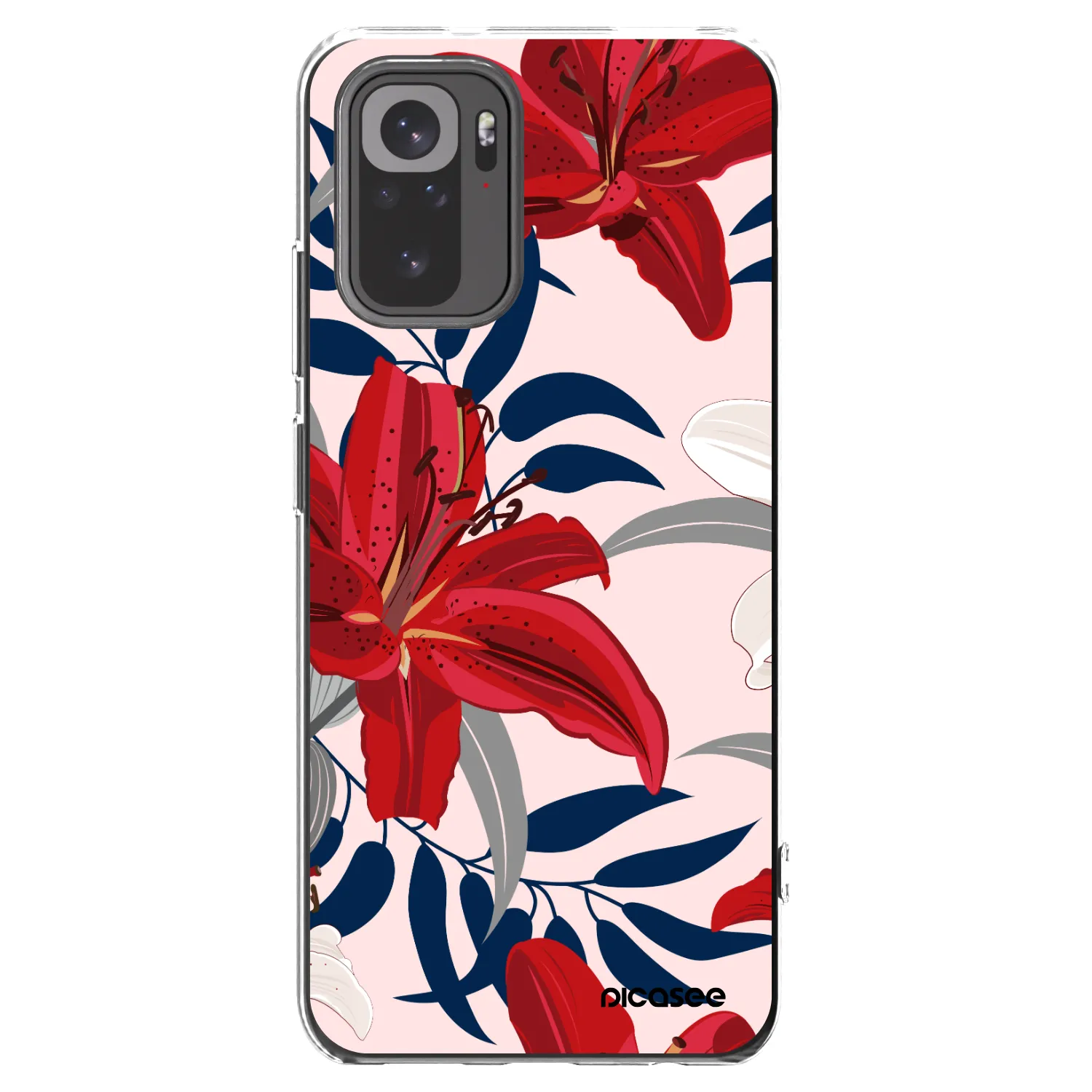 Picasee husă transparentă din silicon pentru Xiaomi Redmi Note 10S - Red Lily
