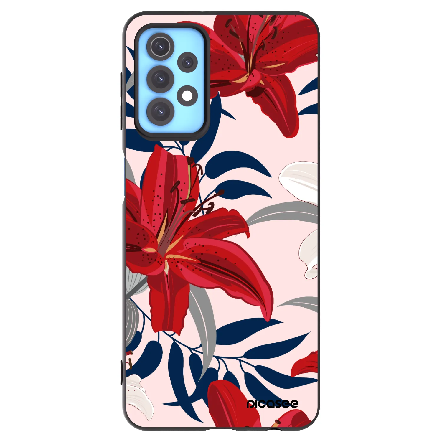 Picasee husă neagră din silicon pentru Samsung Galaxy A32 4G SM-A325F - Red Lily