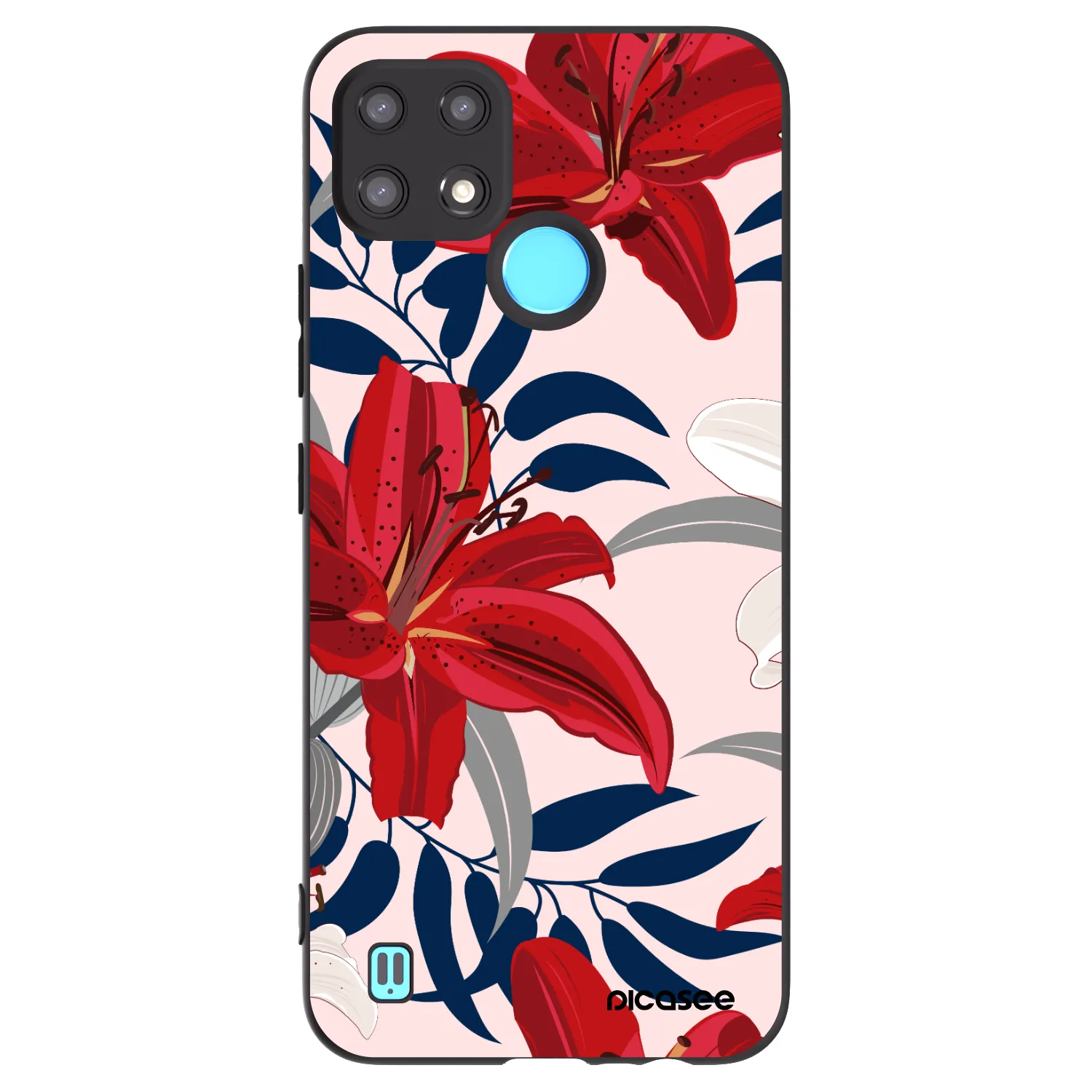 Picasee husă neagră din silicon pentru Realme C21 - Red Lily