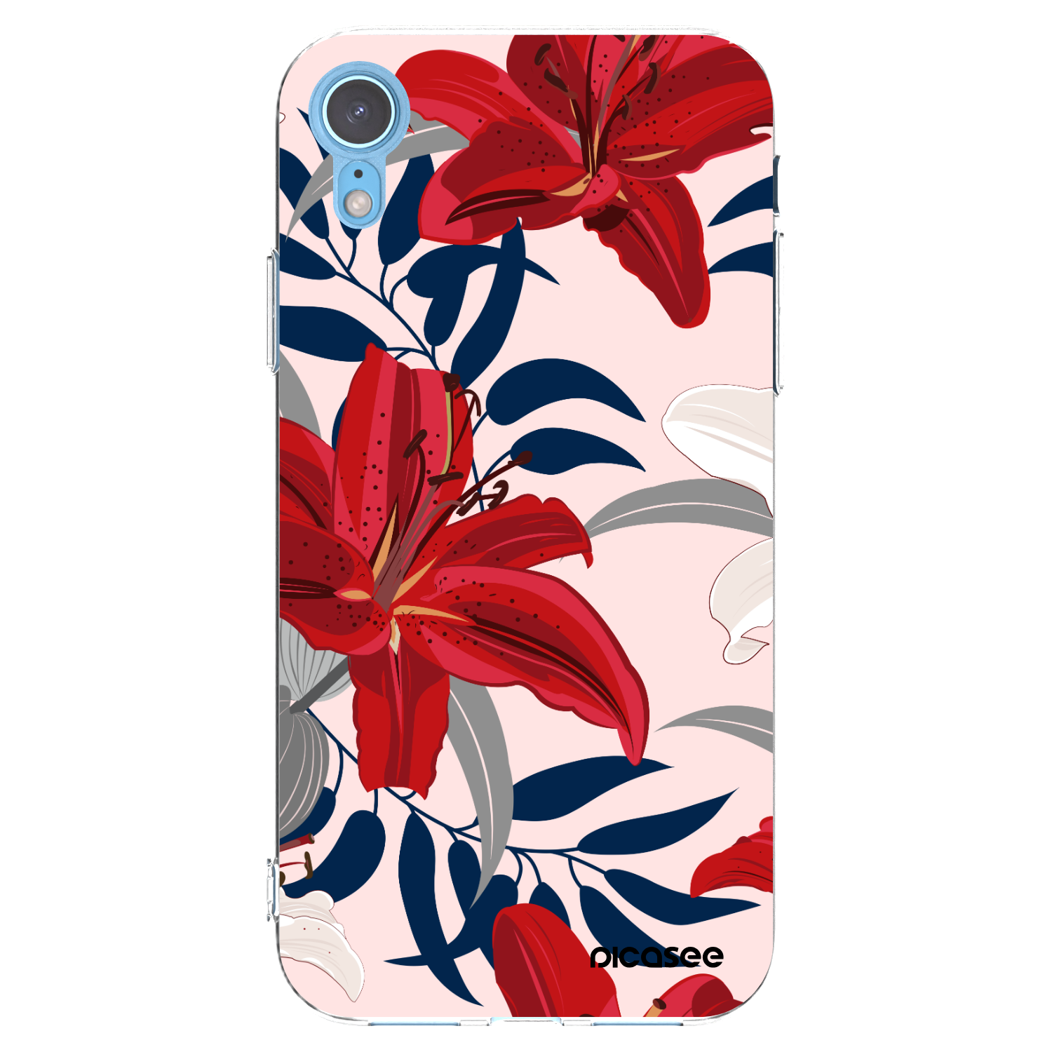 Picasee husă transparentă din silicon pentru Apple iPhone XR - Red Lily