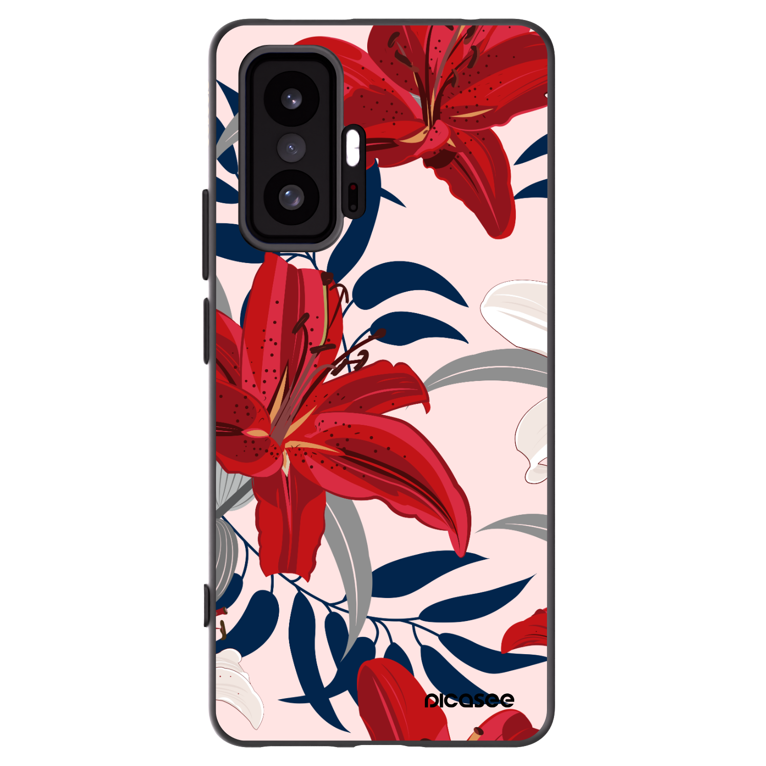 Picasee husă neagră din silicon pentru Xiaomi 11T Pro - Red Lily