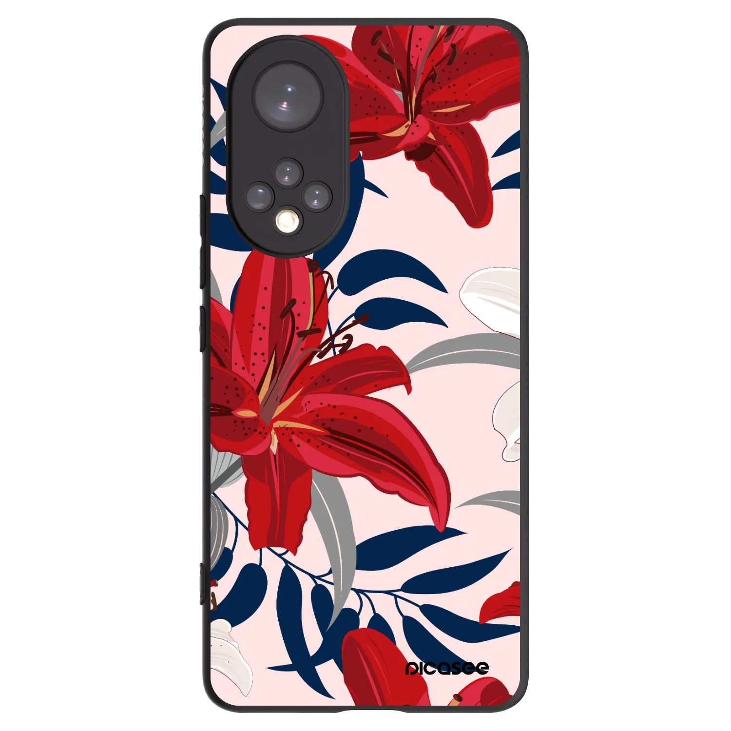 Picasee husă neagră din silicon pentru Huawei Nova 9 - Red Lily