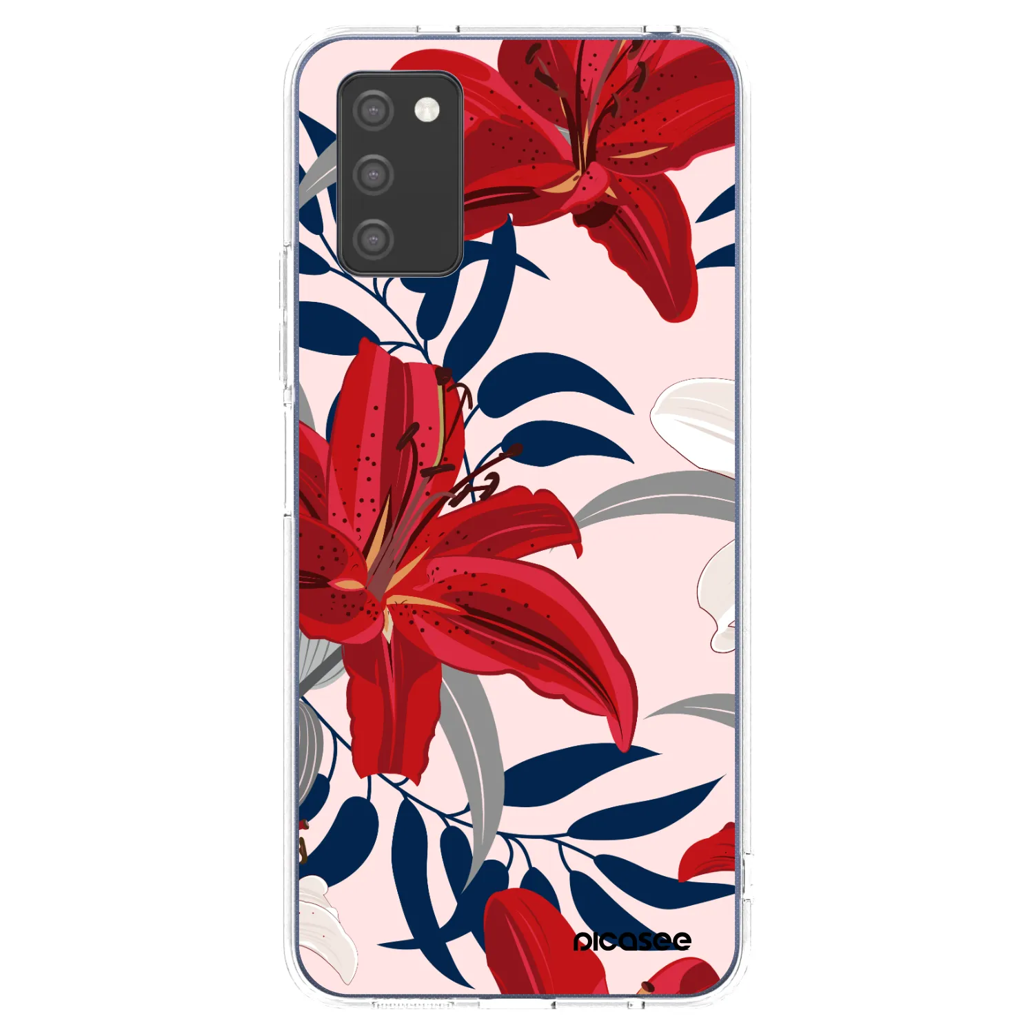 Picasee husă transparentă din silicon pentru Samsung Galaxy A03s A037G - Red Lily