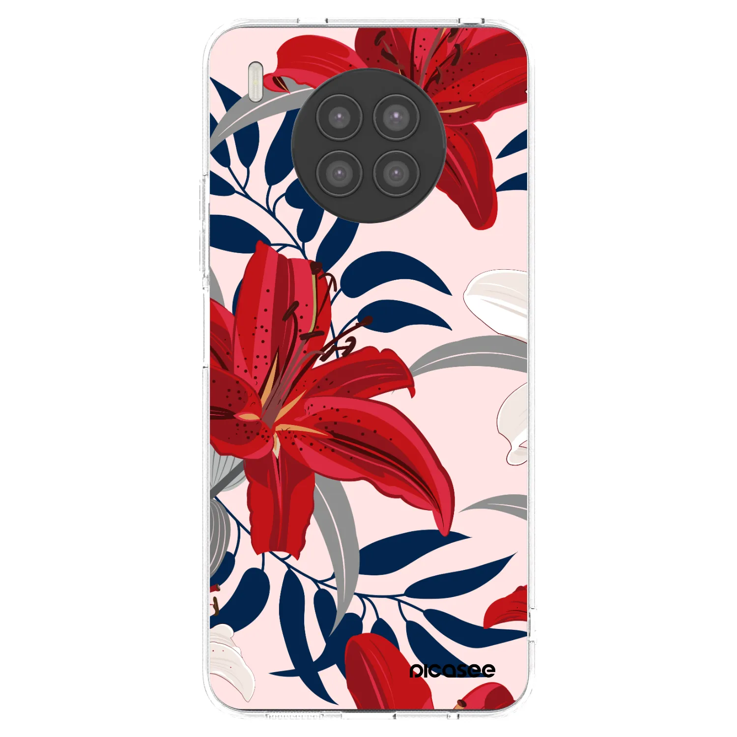Picasee husă transparentă din silicon pentru Huawei Nova 8i - Red Lily