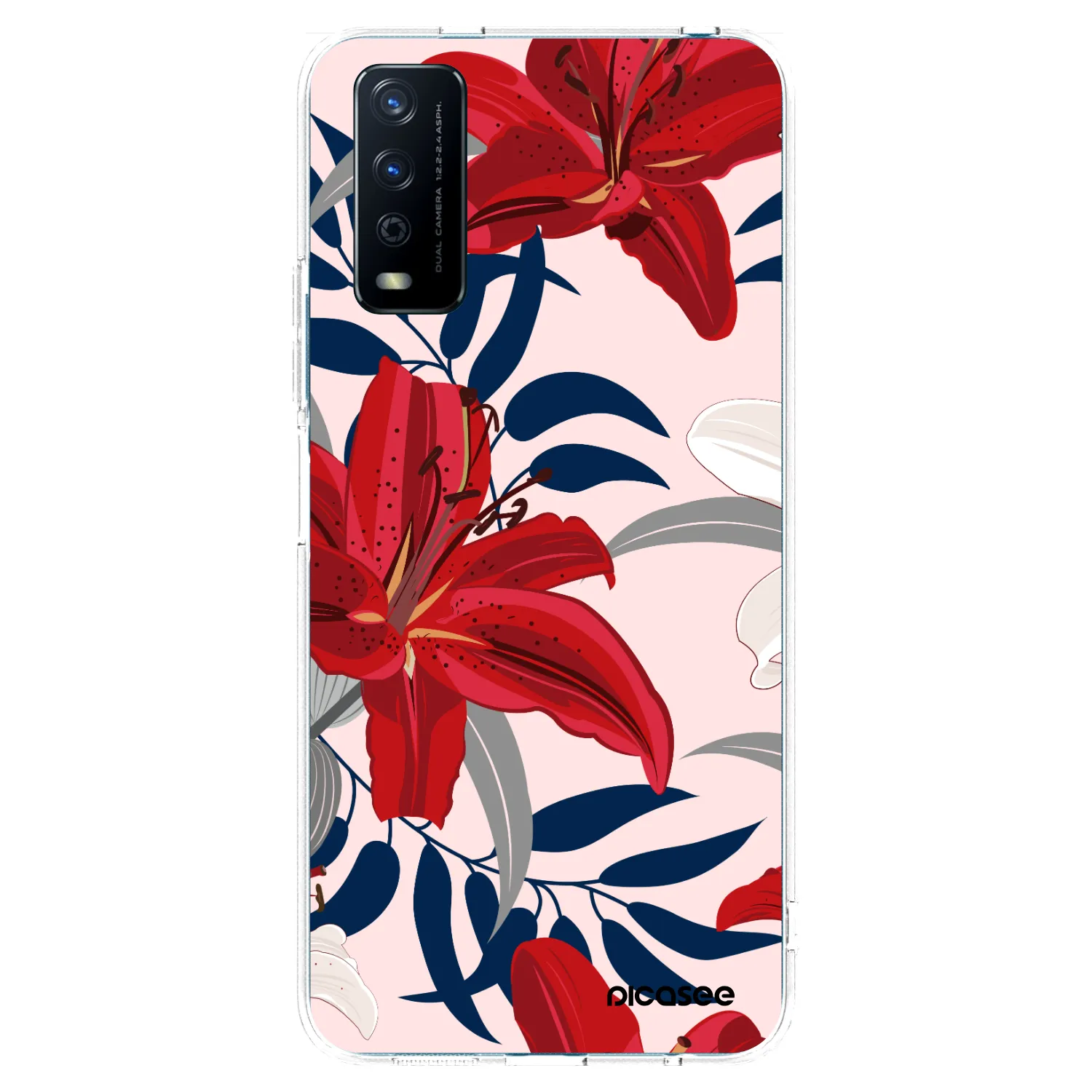 Picasee husă transparentă din silicon pentru Vivo Y11s - Red Lily