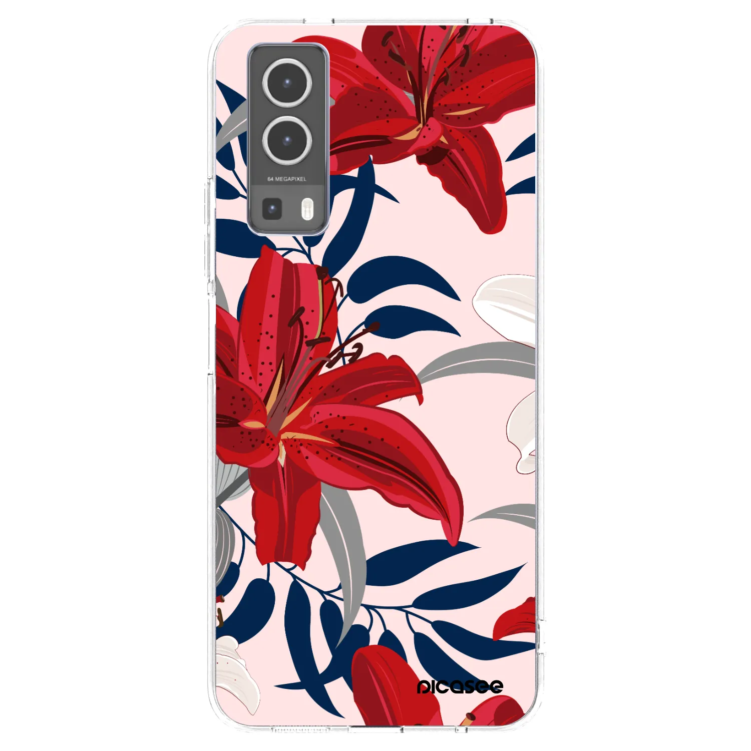 Picasee husă transparentă din silicon pentru Vivo Y72 5G - Red Lily