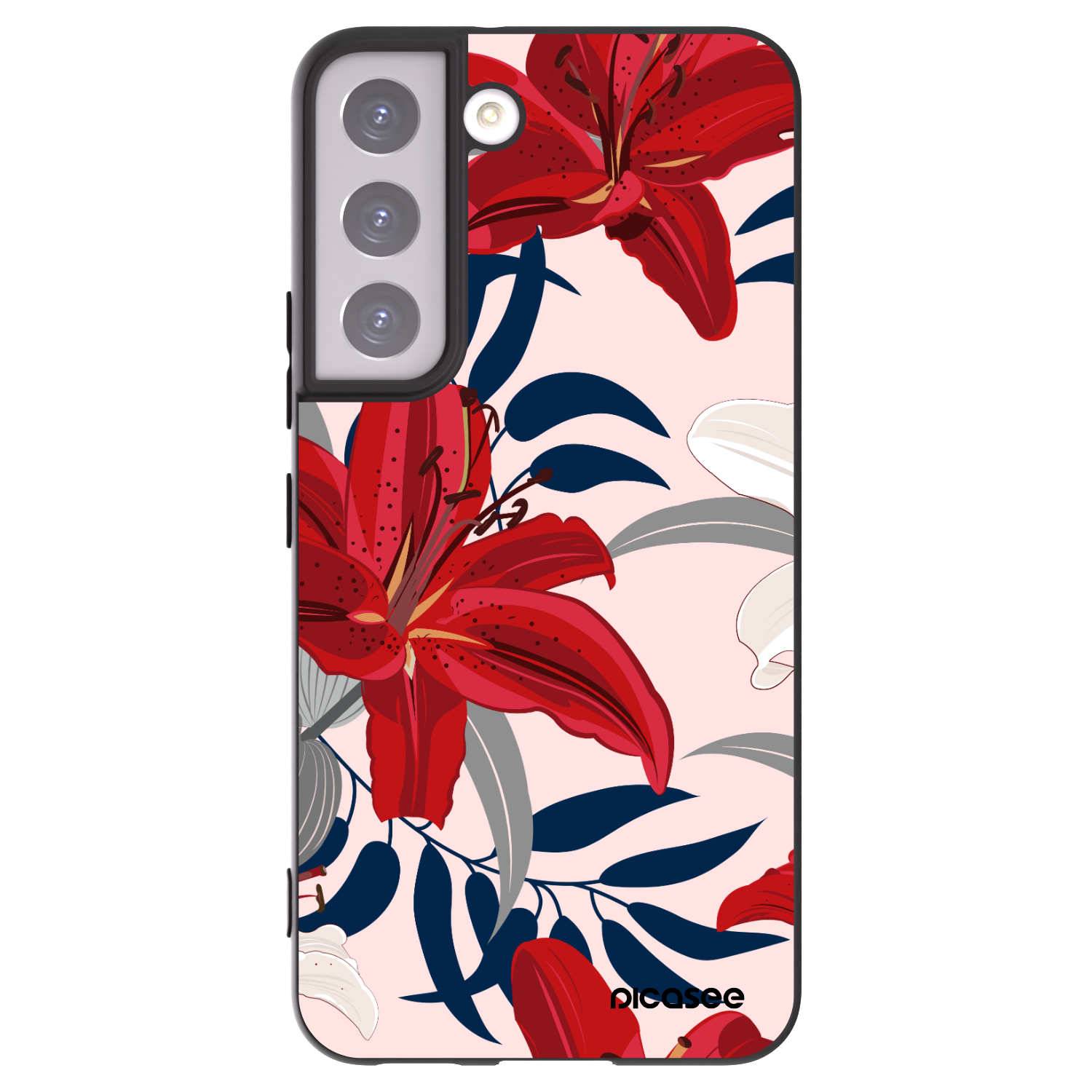 Picasee husă neagră din silicon pentru Samsung Galaxy S22 5G - Red Lily