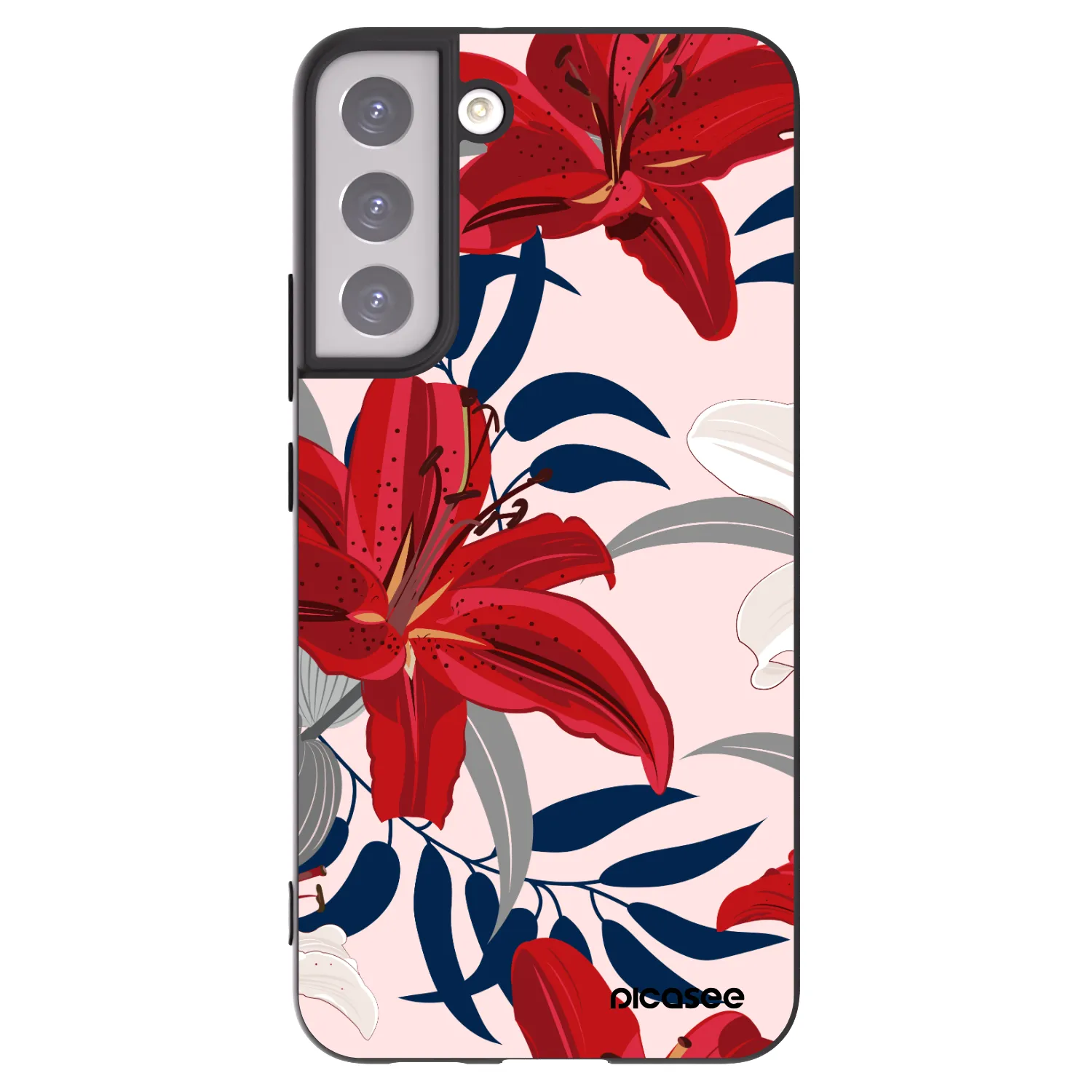 Picasee husă neagră din silicon pentru Samsung Galaxy S22+ 5G - Red Lily