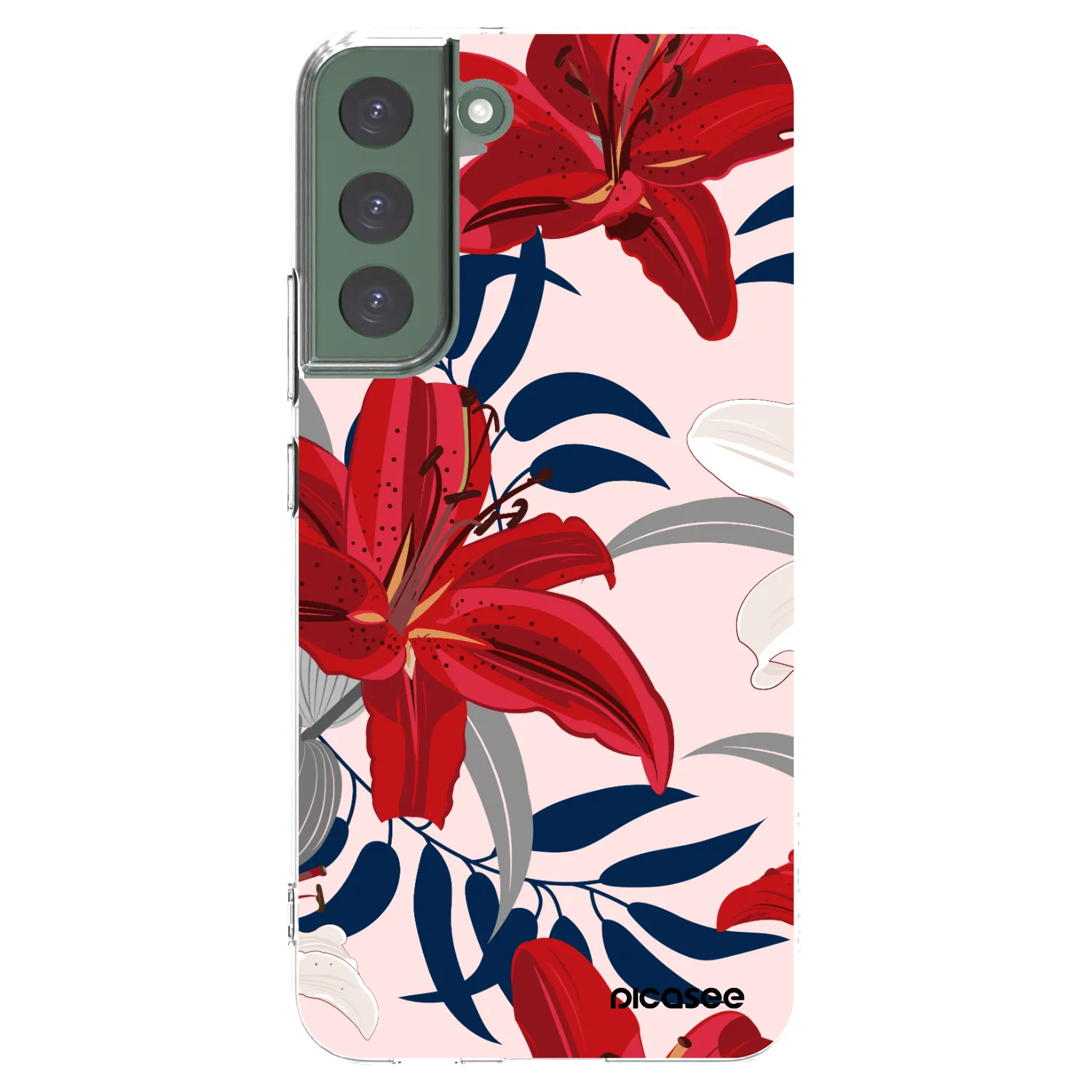 Picasee husă transparentă din silicon pentru Samsung Galaxy S22+ 5G - Red Lily