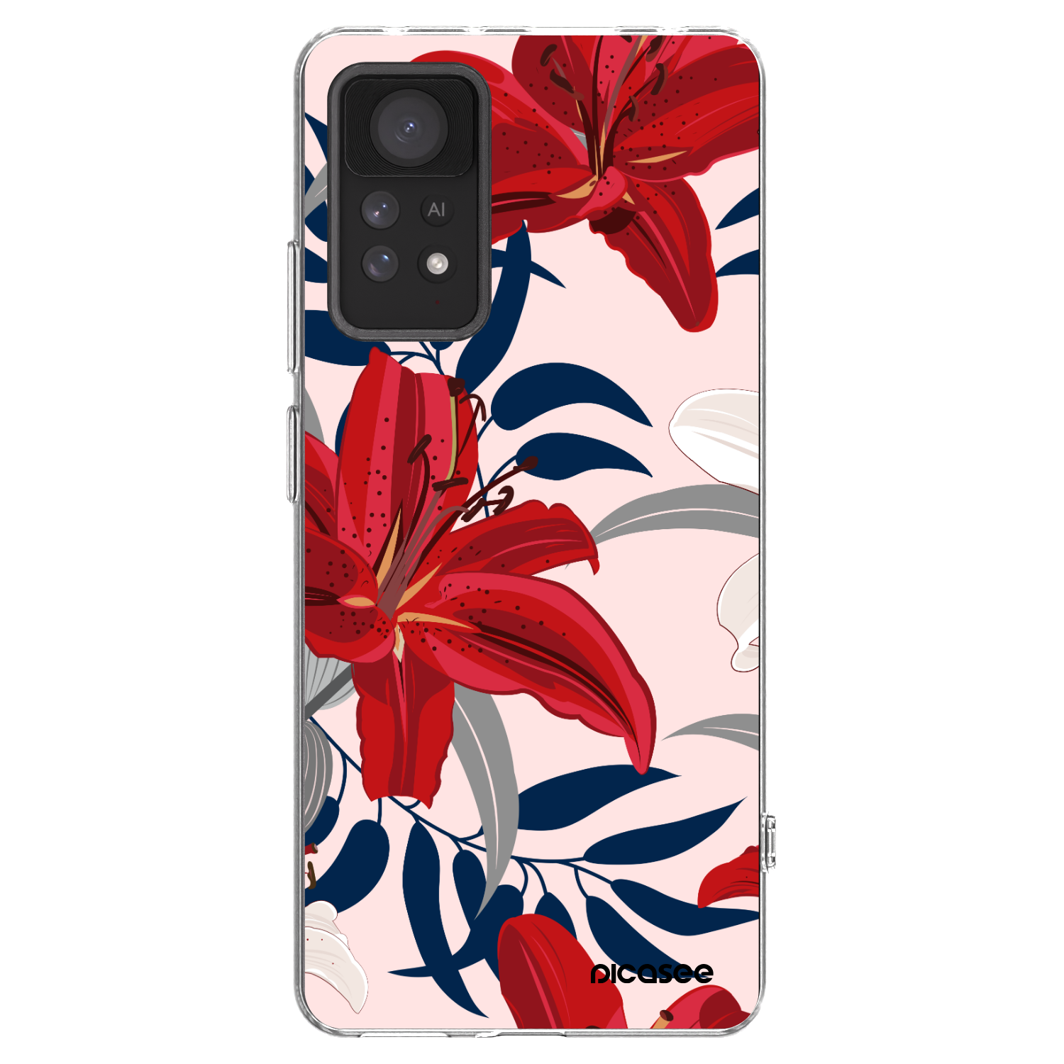 Picasee husă transparentă din silicon pentru Xiaomi Redmi Note 11 Pro 5G - Red Lily