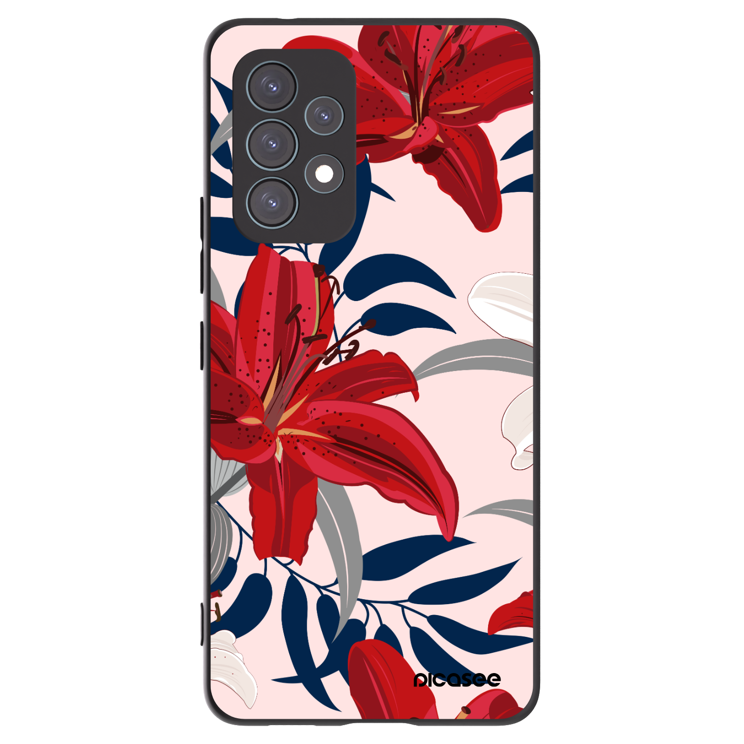 Picasee husă neagră din silicon pentru Samsung Galaxy A53 5G A536 - Red Lily