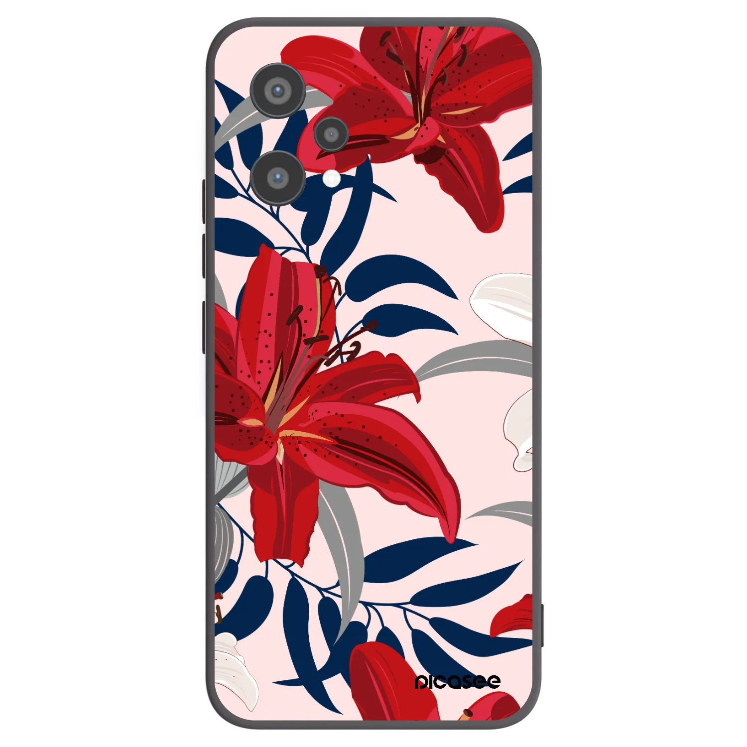 Picasee husă neagră din silicon pentru Realme 9 Pro 5G - Red Lily