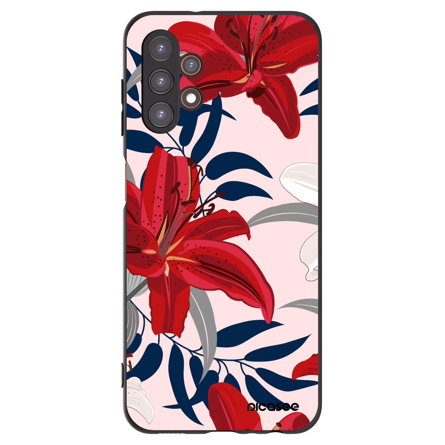 Picasee husă neagră din silicon pentru Samsung Galaxy A13 4G A135 - Red Lily