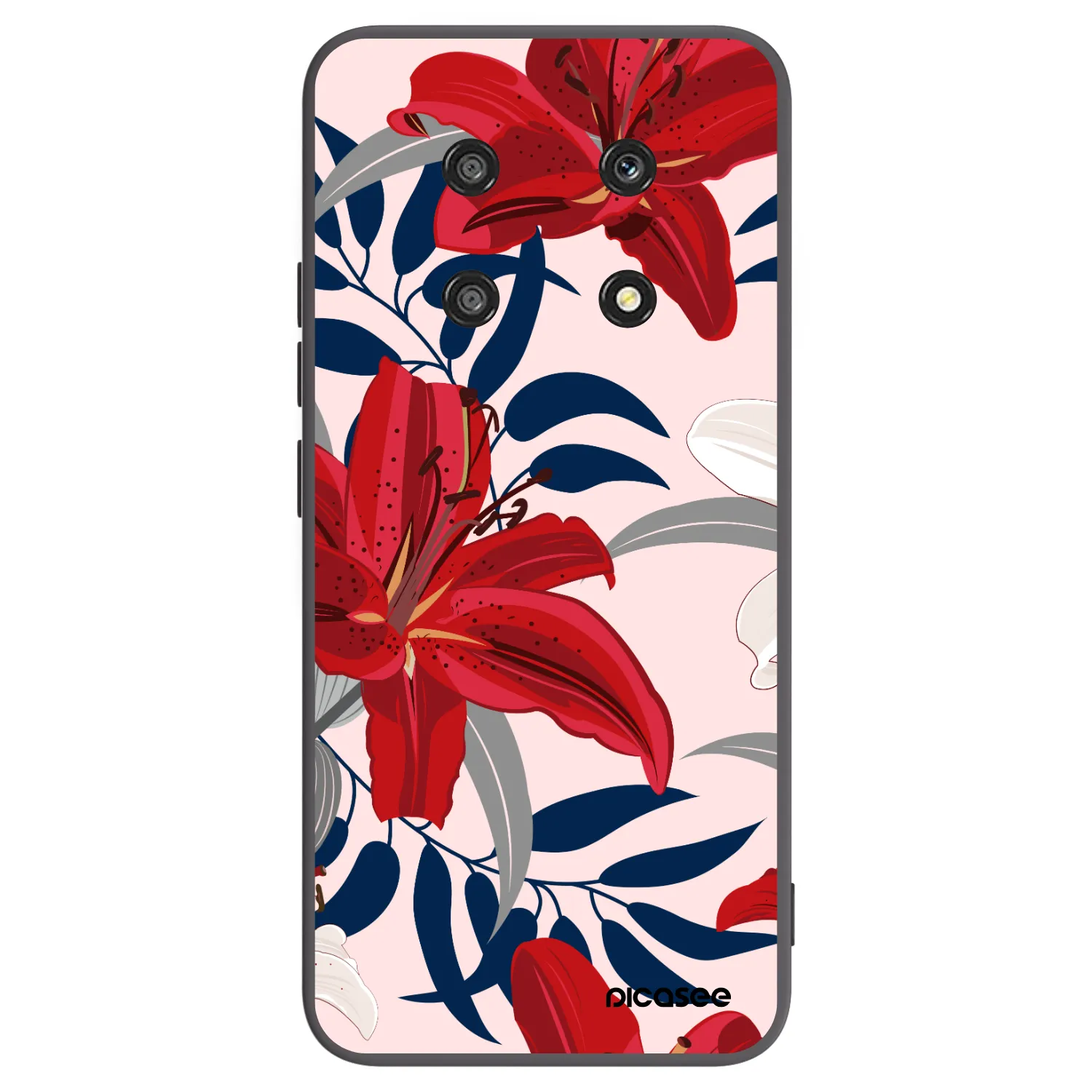 Picasee husă neagră din silicon pentru Honor Magic4 Lite 5G - Red Lily