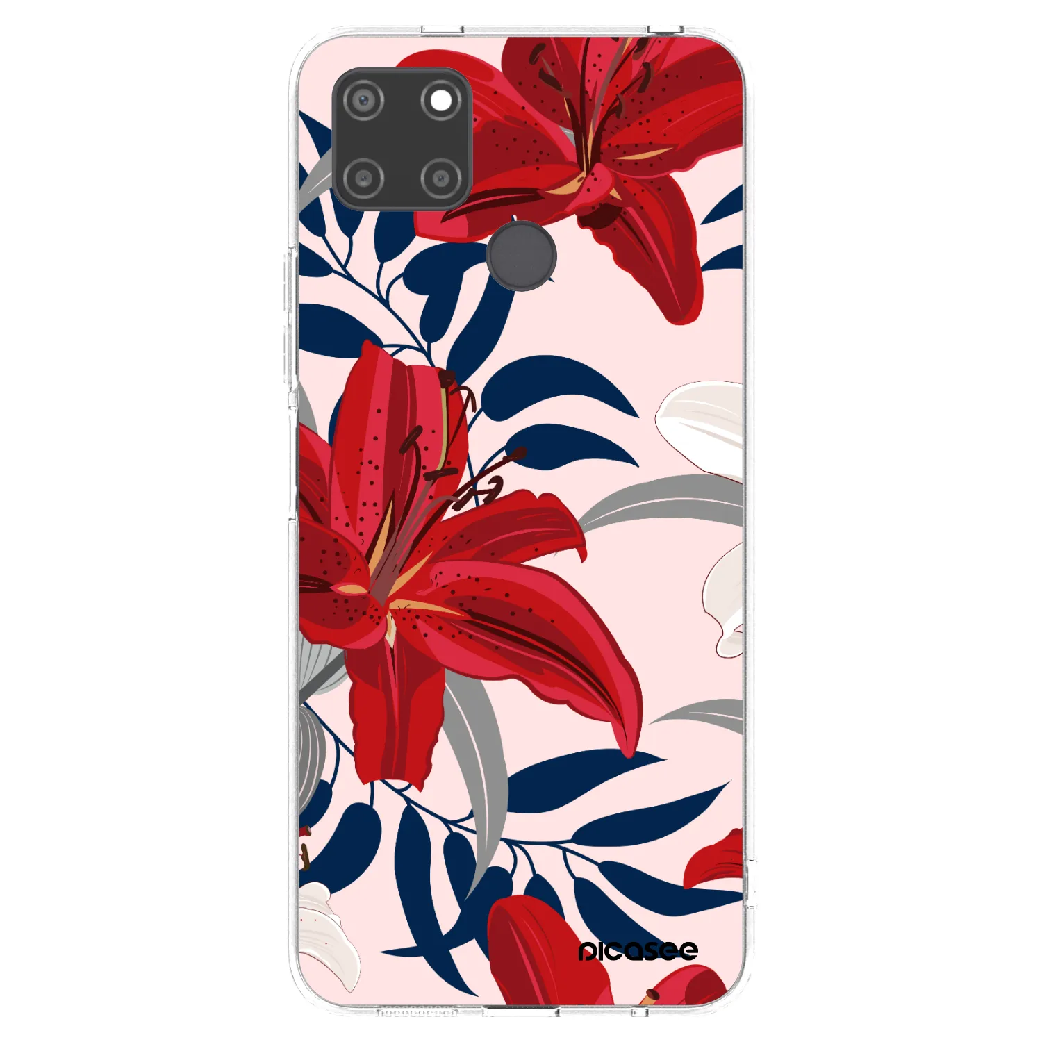 Picasee husă transparentă din silicon pentru Realme C21Y - Red Lily