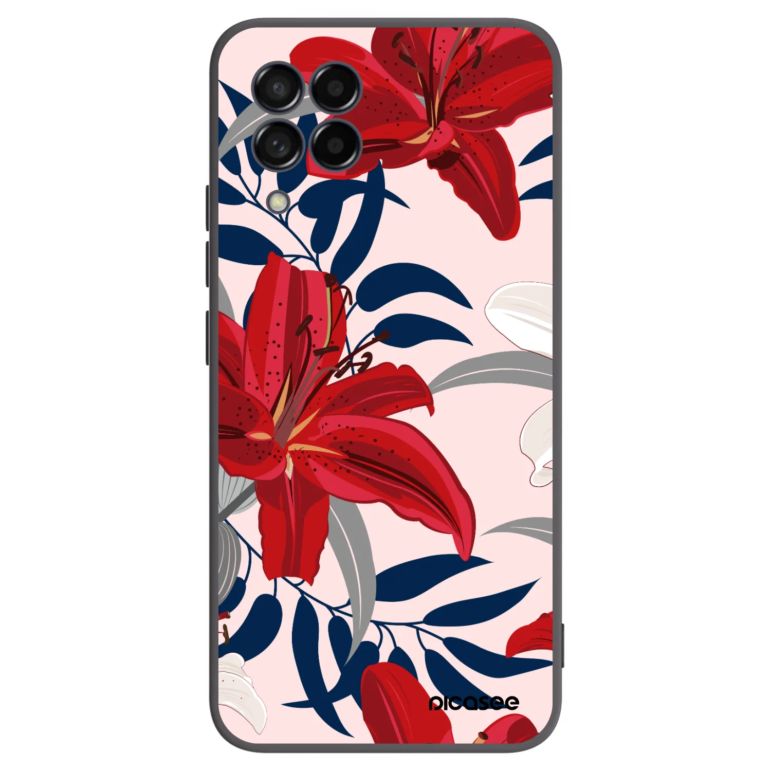 Picasee husă neagră din silicon pentru Samsung Galaxy M53 5G - Red Lily