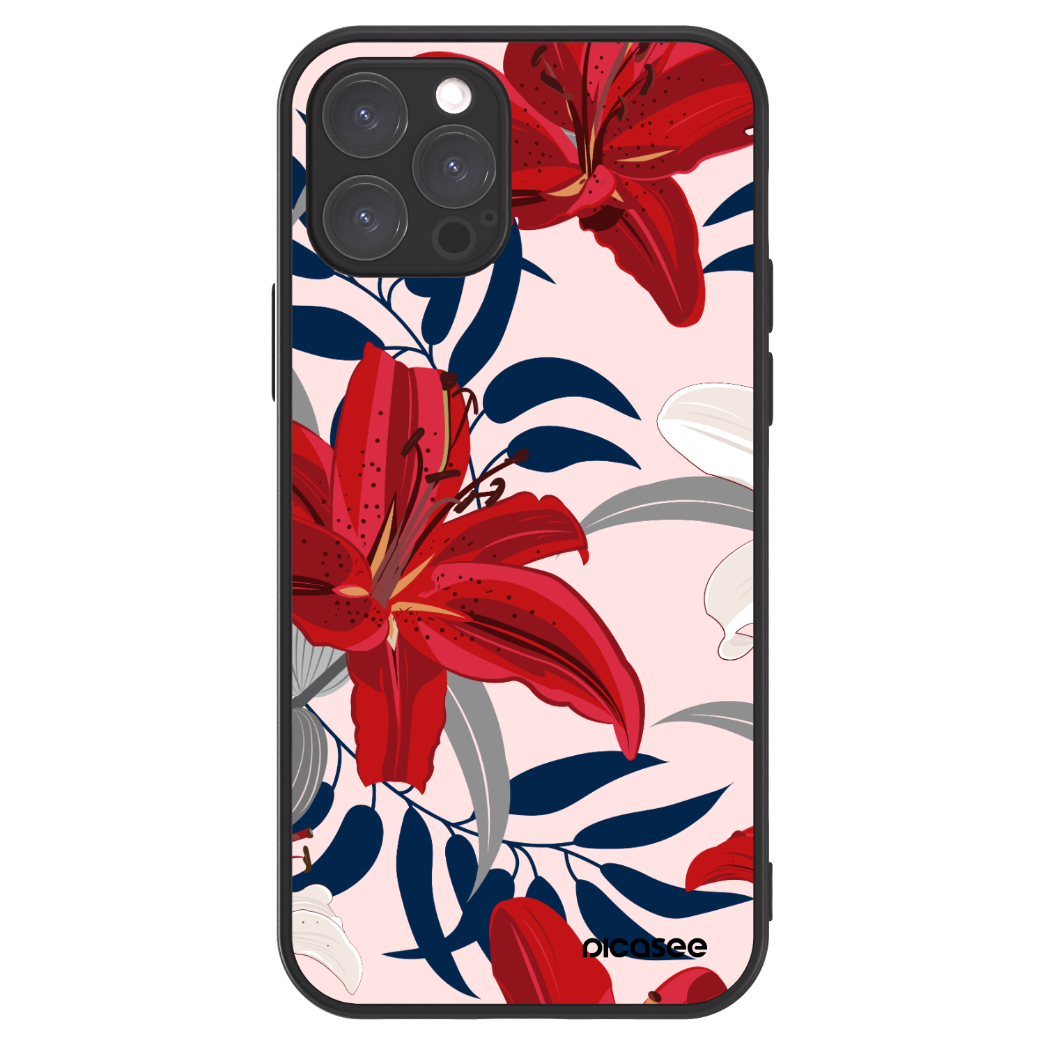 Picasee ULTIMATE CASE MagSafe pentru Apple iPhone 12 Pro - Red Lily