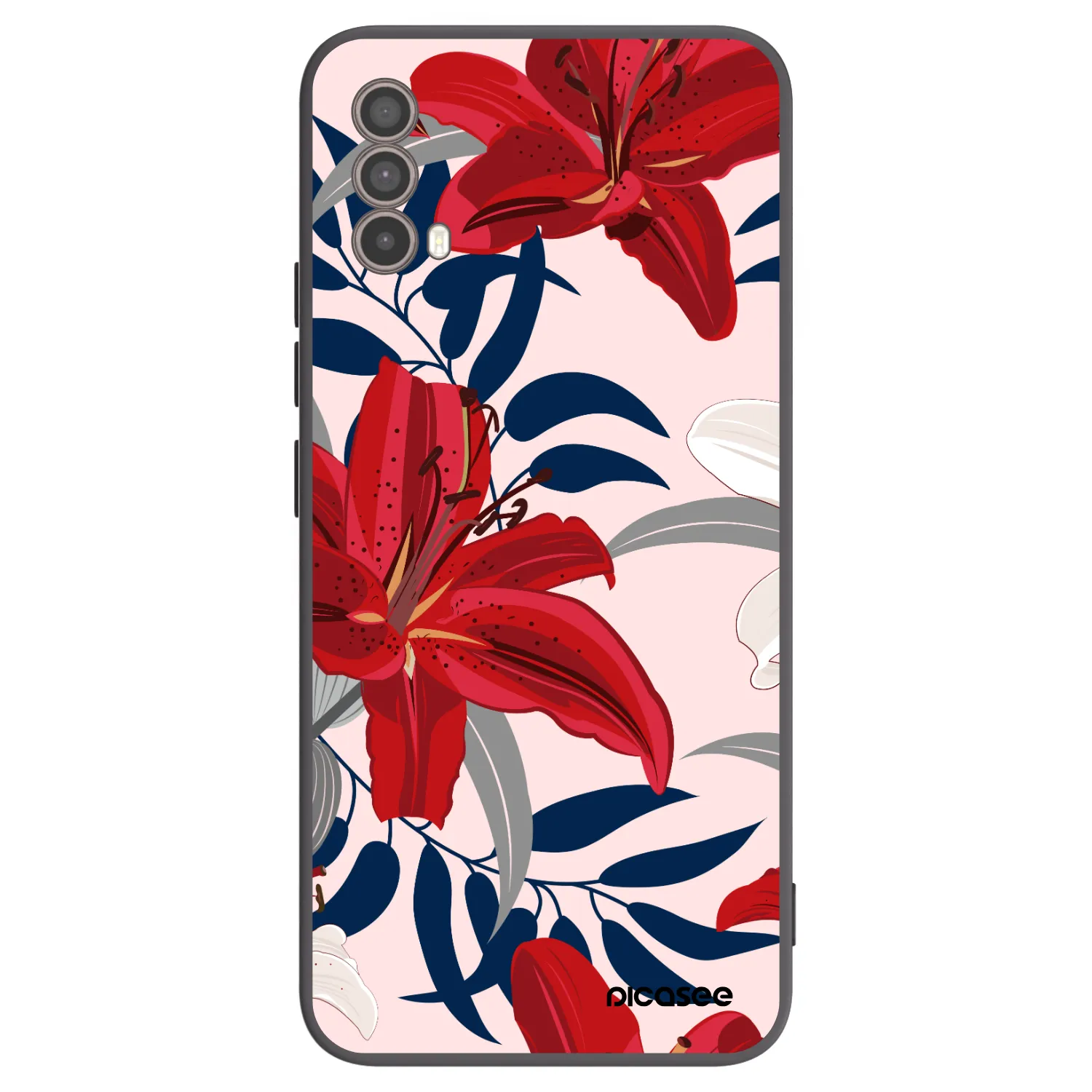 Picasee husă neagră din silicon pentru Motorola Moto E40 - Red Lily