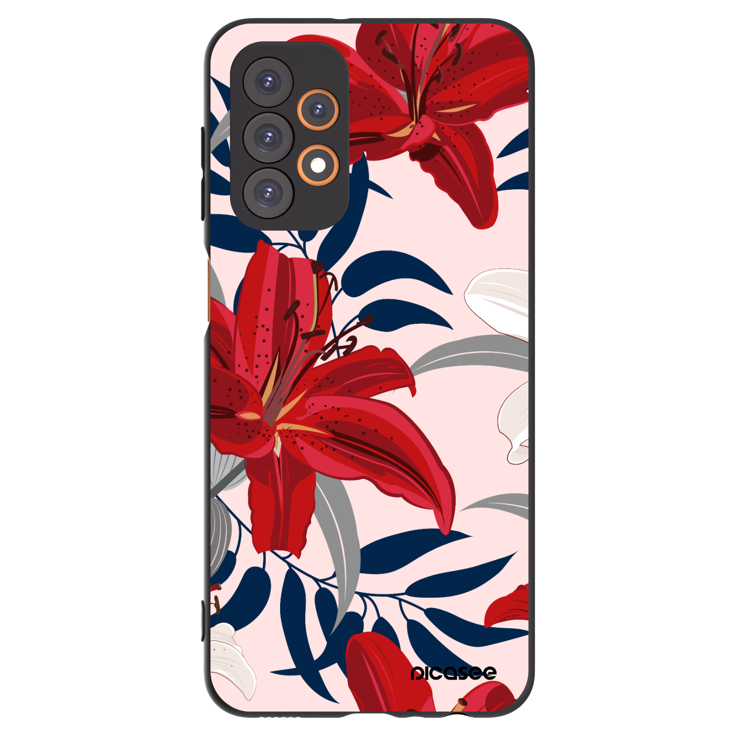 Picasee husă neagră din silicon pentru Samsung Galaxy A23 A236B 5G - Red Lily