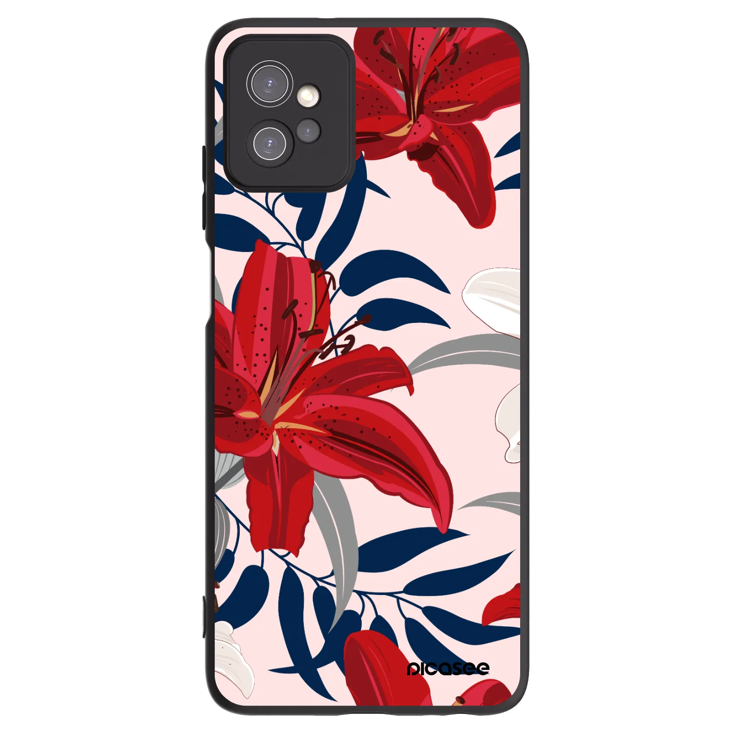 Picasee husă neagră din silicon pentru Motorola Moto G32 - Red Lily