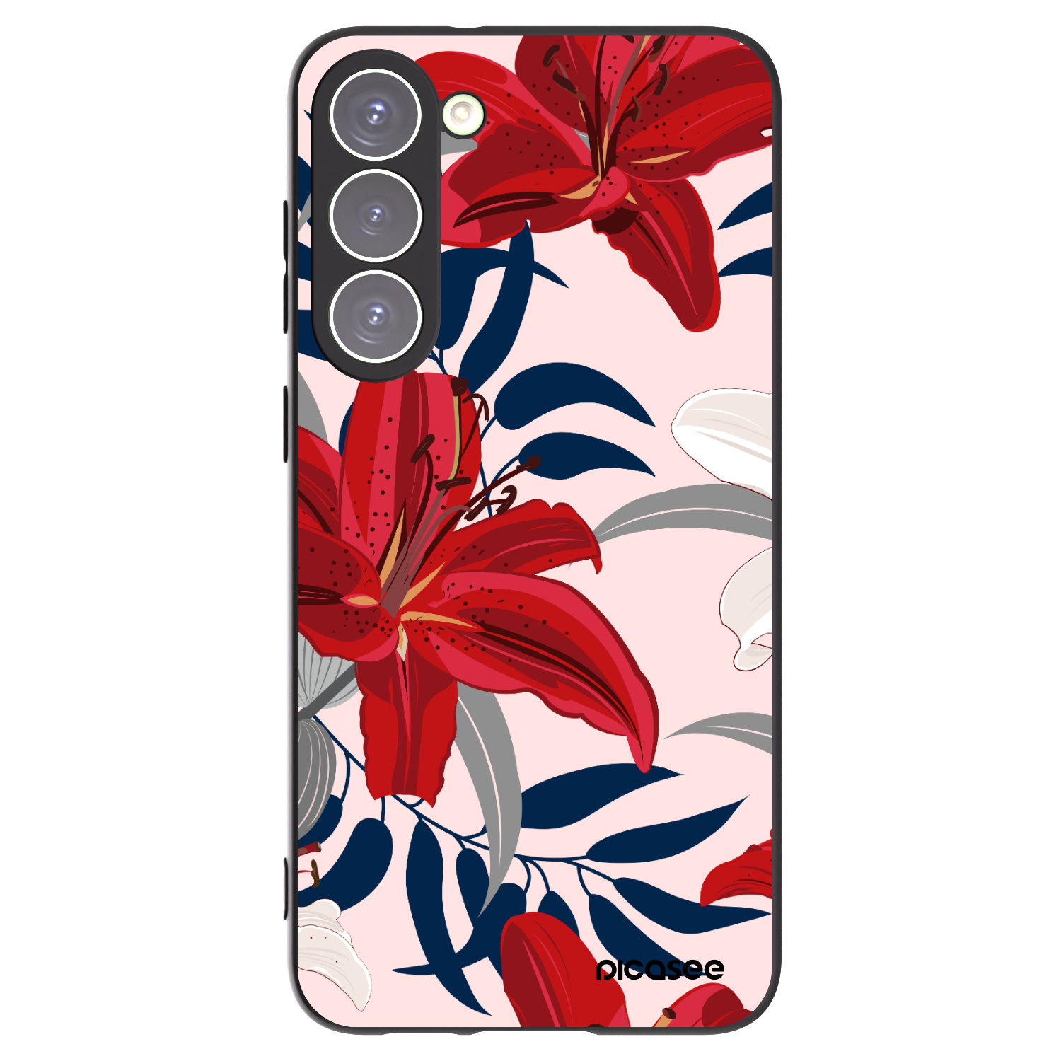Picasee husă neagră din silicon pentru Samsung Galaxy S23+ 5G - Red Lily