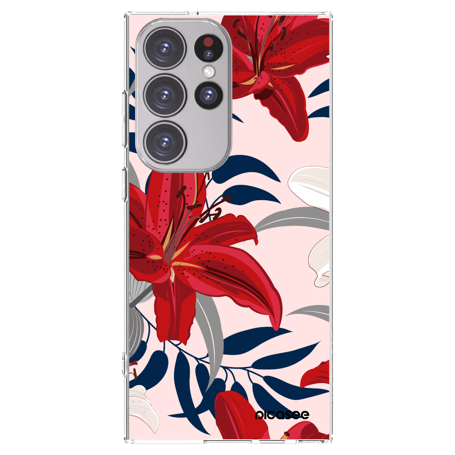 Picasee husă transparentă din silicon pentru Samsung Galaxy S23 Ultra 5G - Red Lily