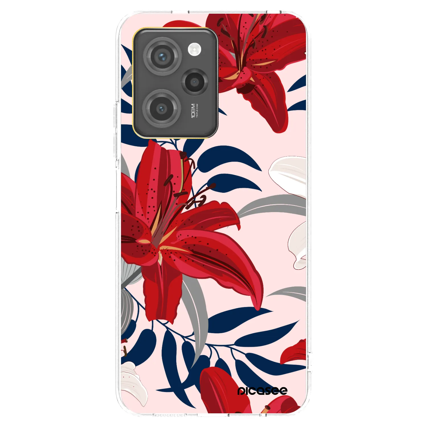 Picasee husă neagră din silicon pentru Xiaomi Poco X5 Pro - Red Lily