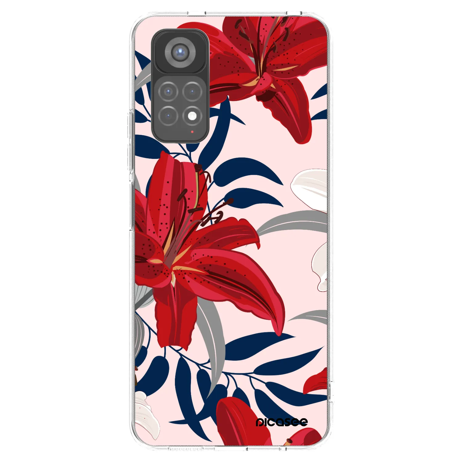 Picasee husă transparentă din silicon pentru Xiaomi Redmi Note 11S 5G - Red Lily