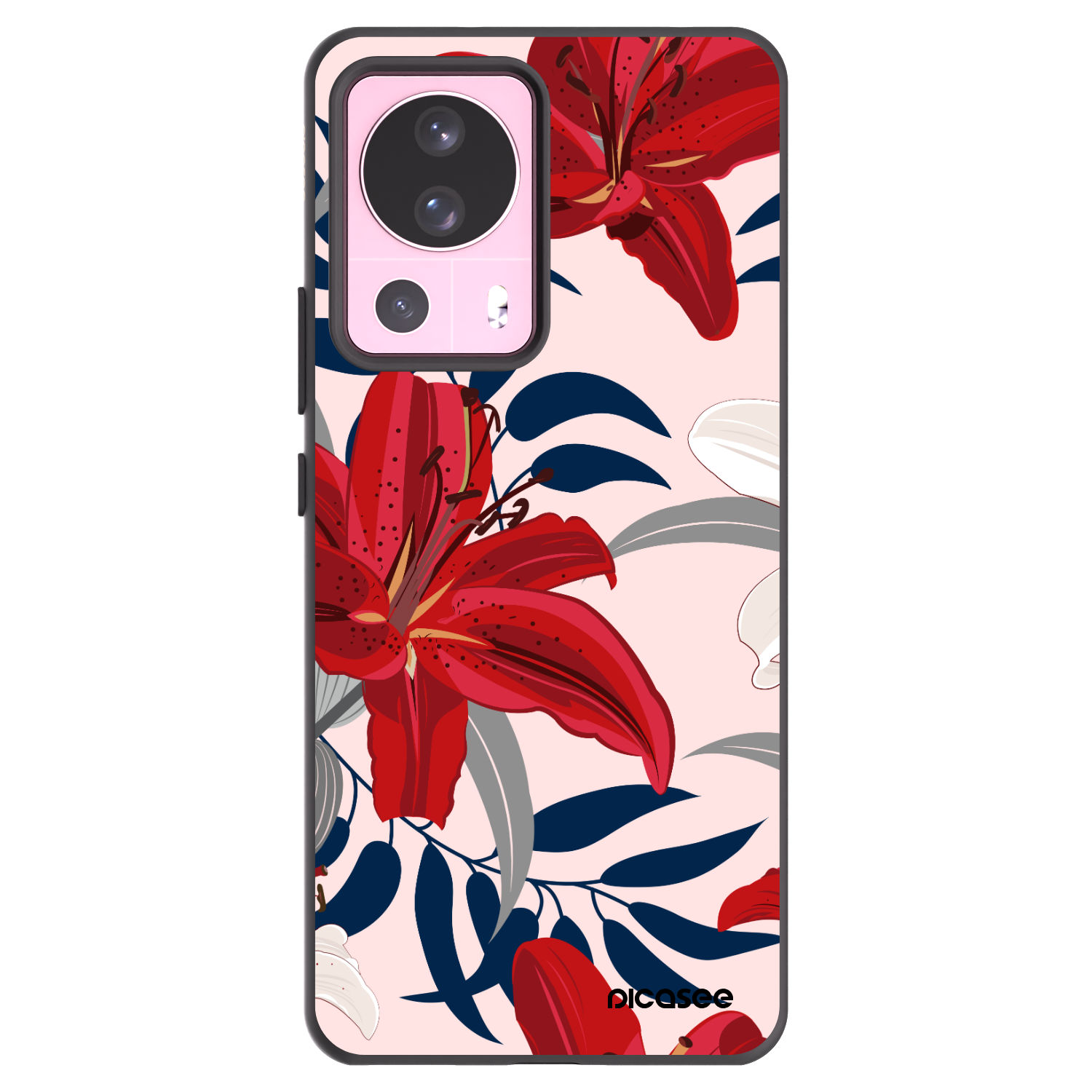 Picasee husă neagră din silicon pentru Xiaomi 13 Lite - Red Lily