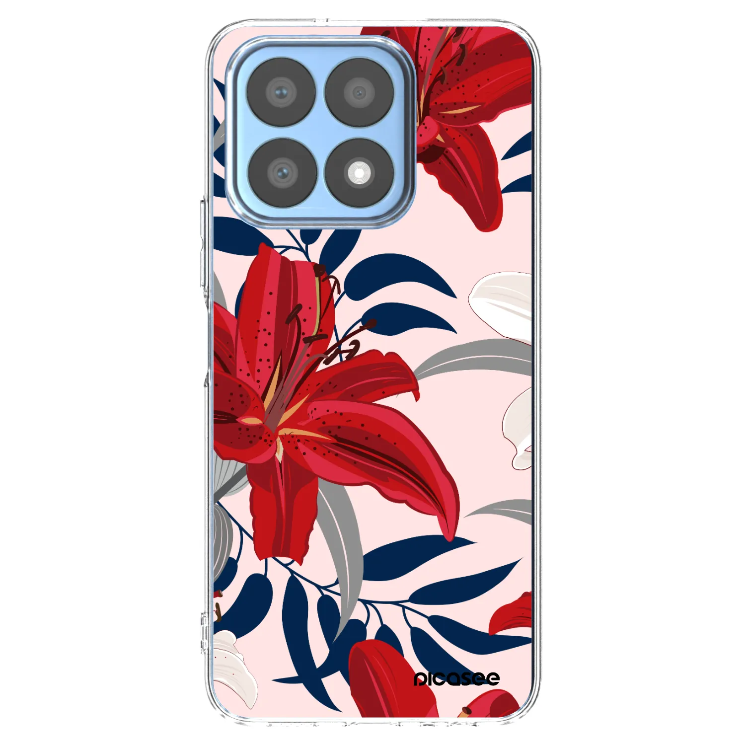 Picasee husă transparentă din silicon pentru Honor X8a - Red Lily