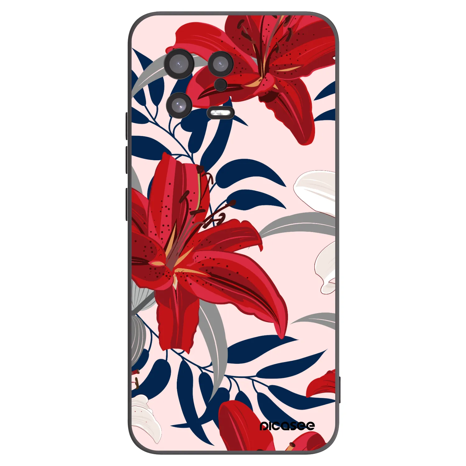 Picasee husă neagră din silicon pentru Xiaomi 13 - Red Lily
