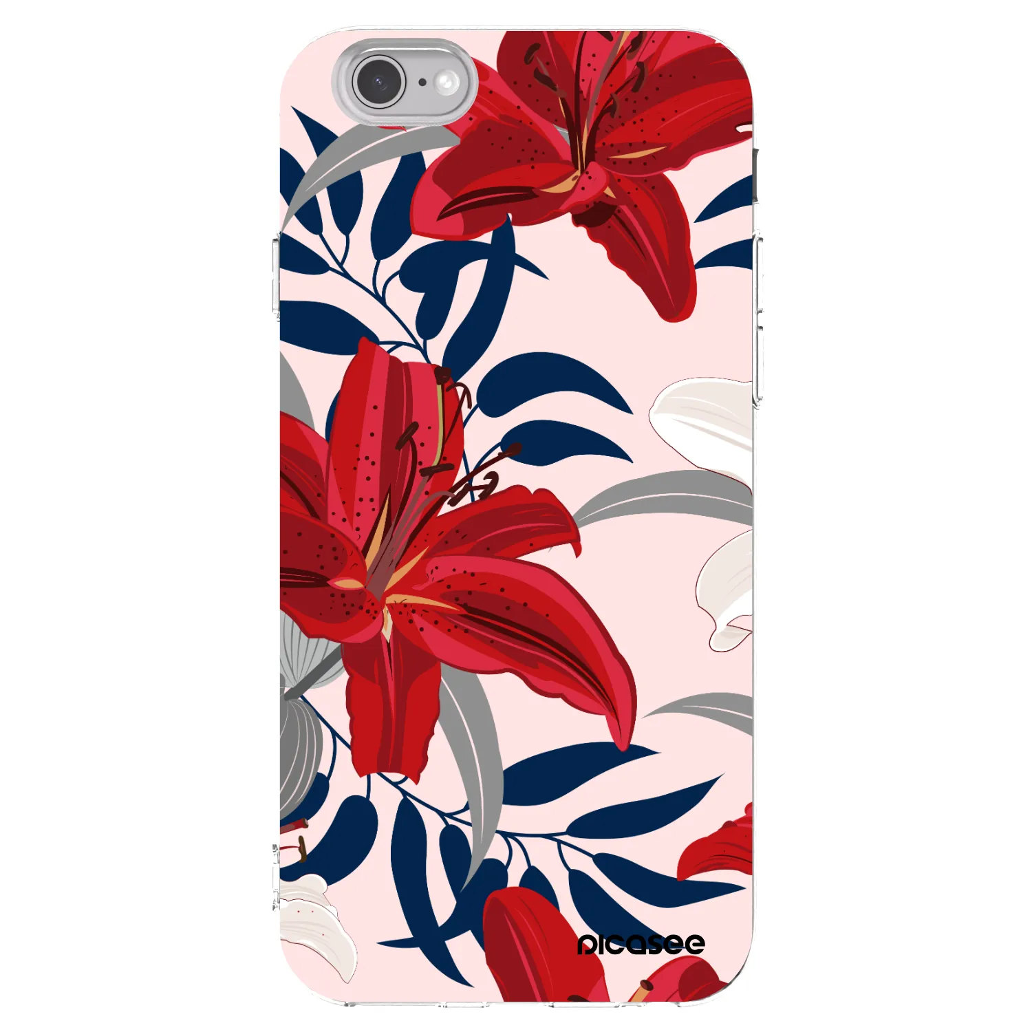 Picasee husă transparentă din silicon pentru Apple iPhone 6/6S - Red Lily
