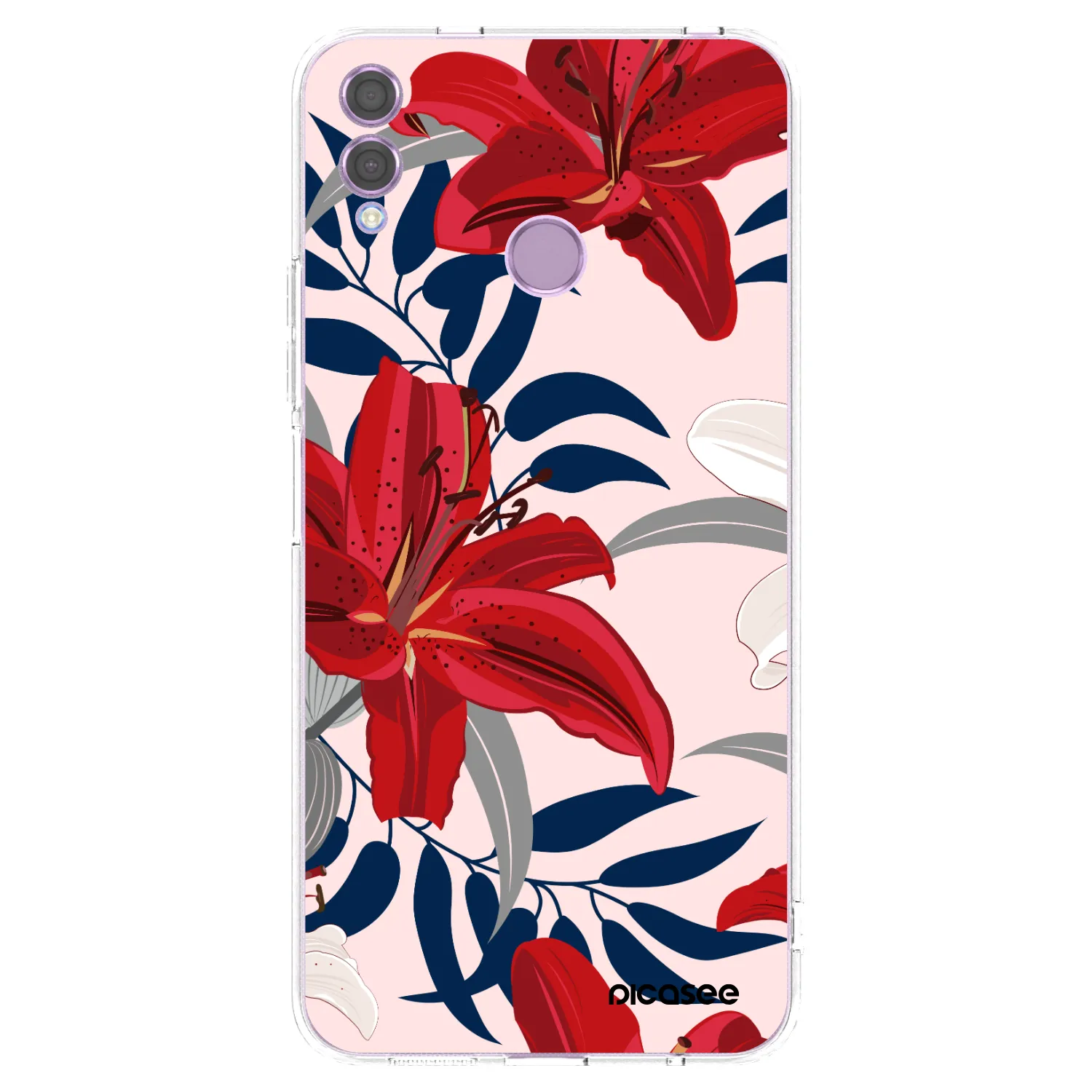 Picasee husă transparentă din silicon pentru Honor 8X - Red Lily
