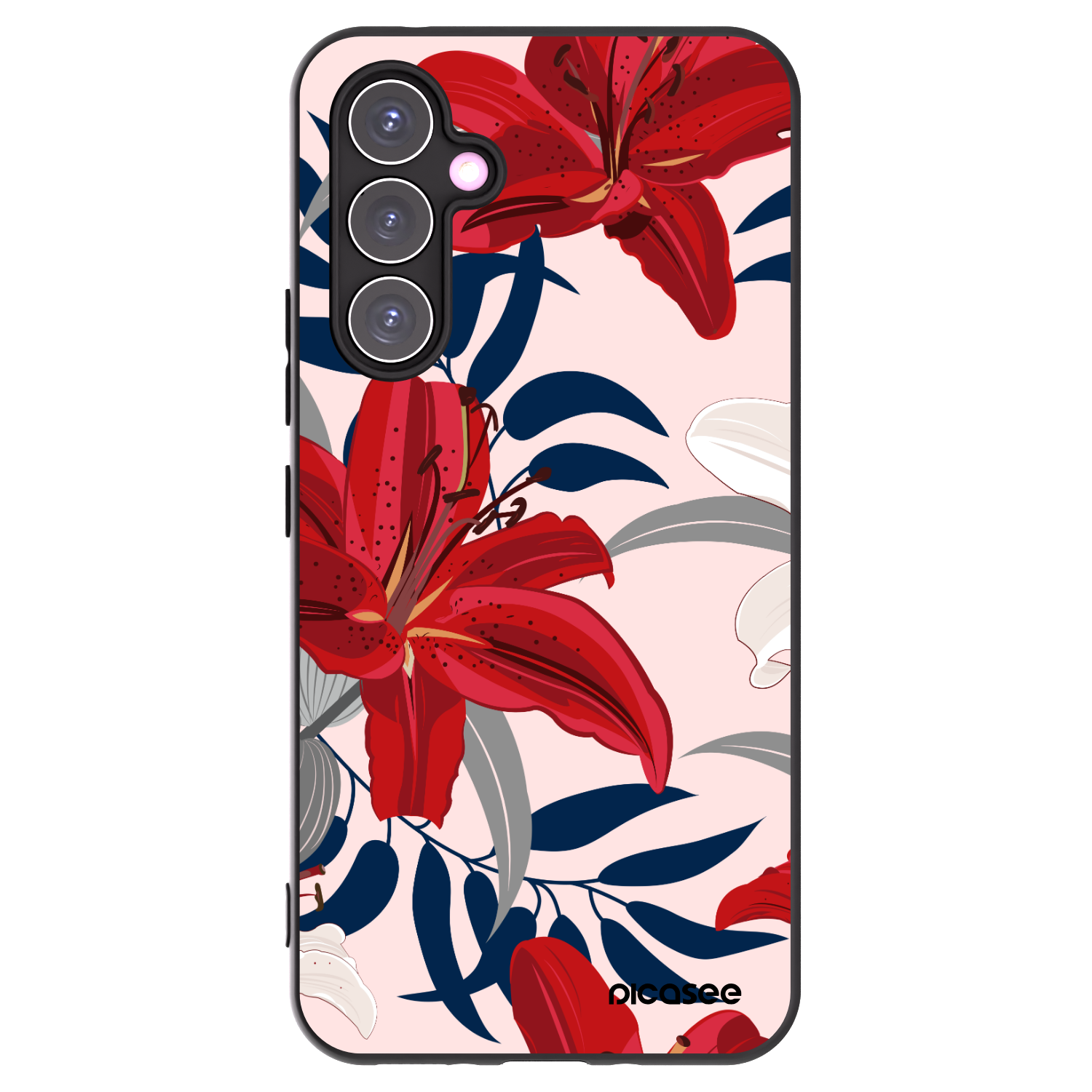 Picasee husă neagră din silicon pentru Samsung Galaxy A54 5G A546B - Red Lily