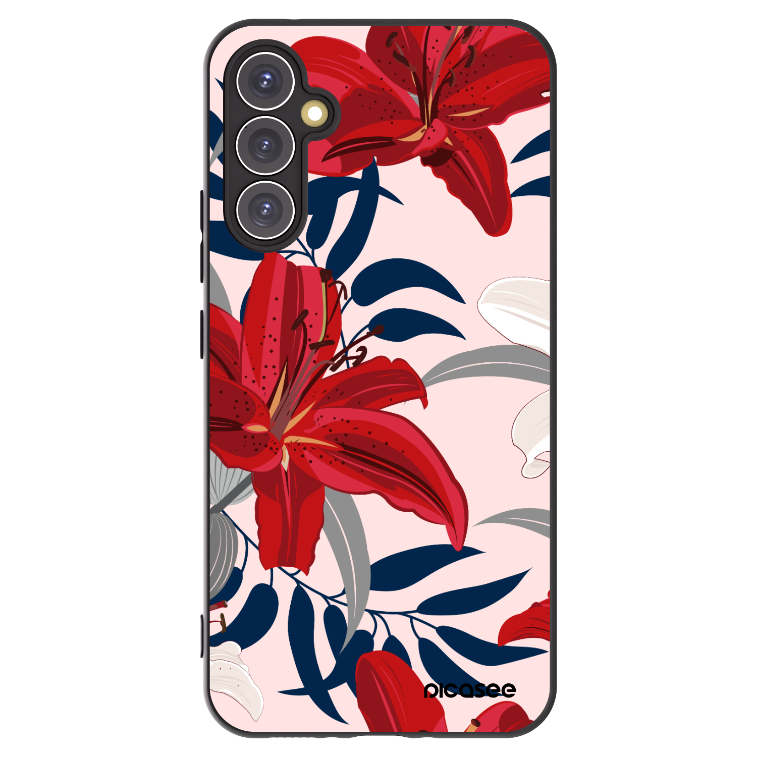 Picasee husă neagră din silicon pentru Samsung Galaxy A34 5G A346B - Red Lily