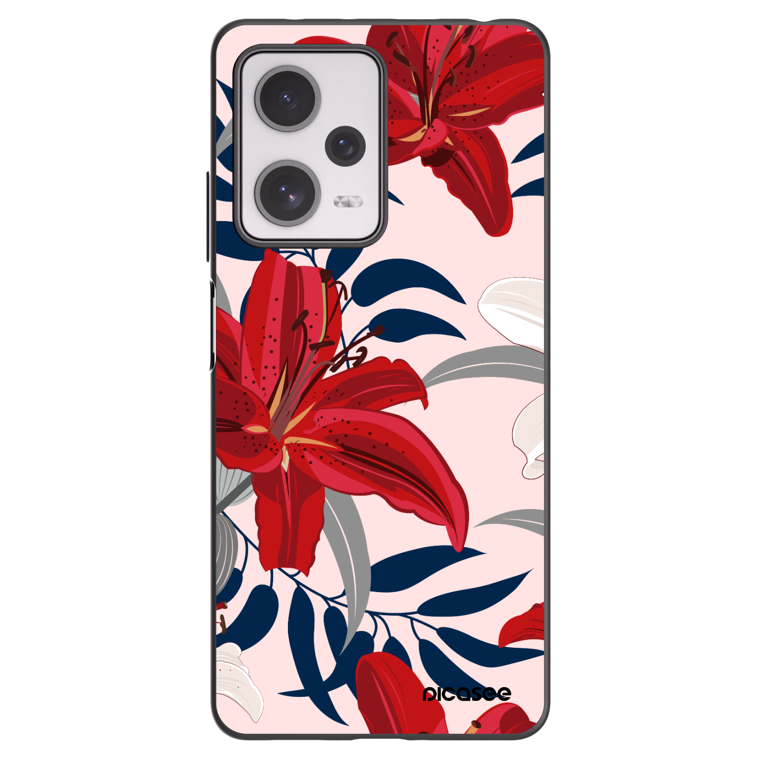 Picasee husă neagră din silicon pentru Xiaomi Redmi Note 12 Pro+ 5G - Red Lily