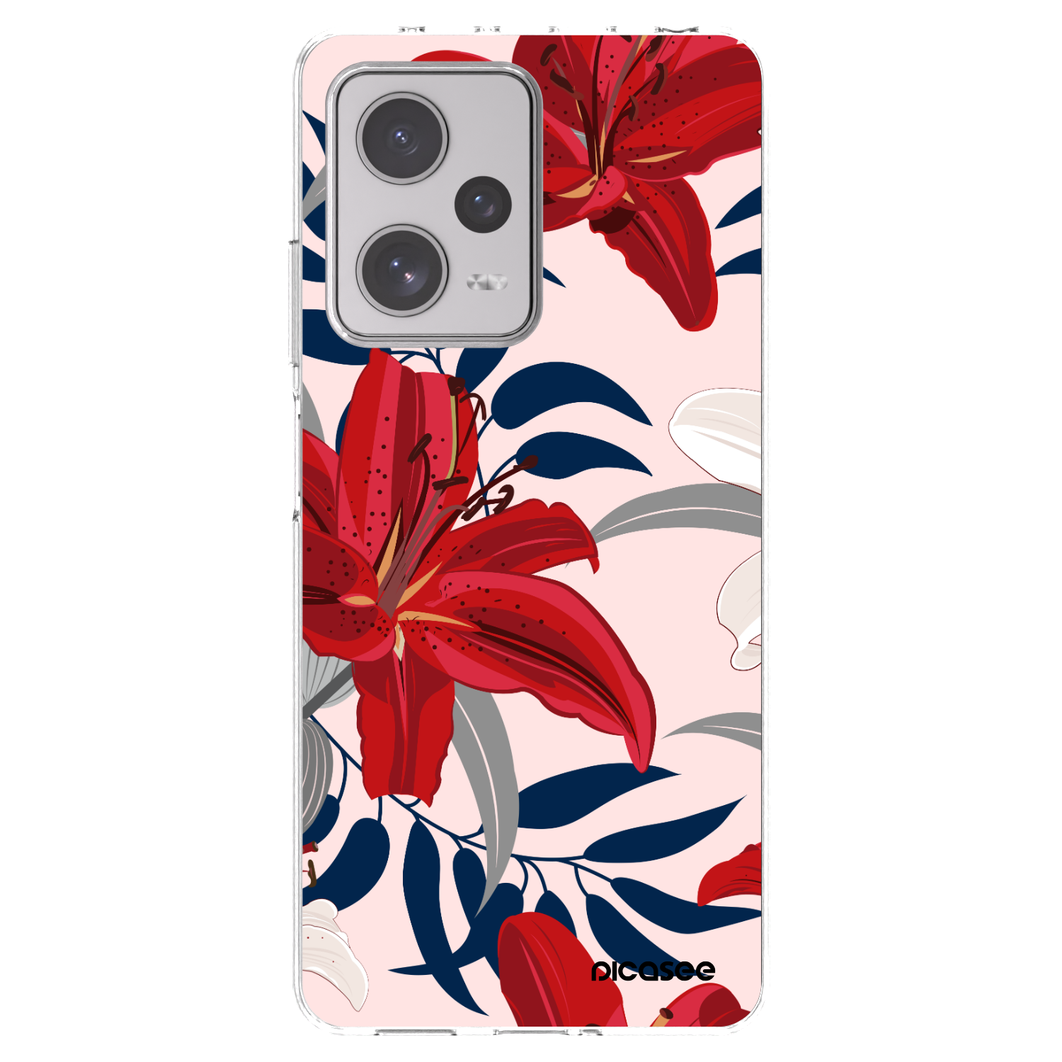 Picasee husă transparentă din silicon pentru Xiaomi Redmi Note 12 Pro+ 5G - Red Lily