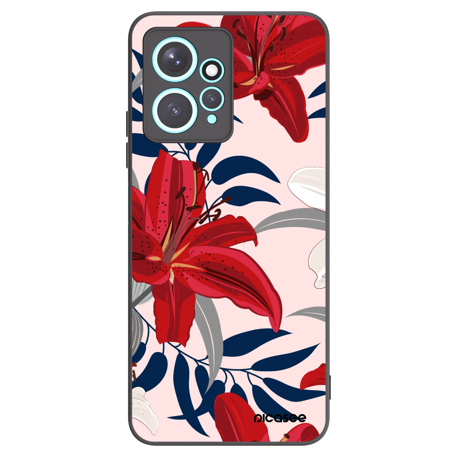 Picasee husă neagră din silicon pentru Xiaomi Redmi Note 12 4G - Red Lily