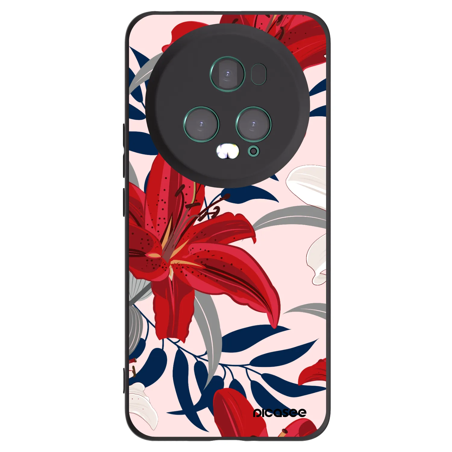 Picasee husă neagră din silicon pentru Honor Magic5 Pro - Red Lily