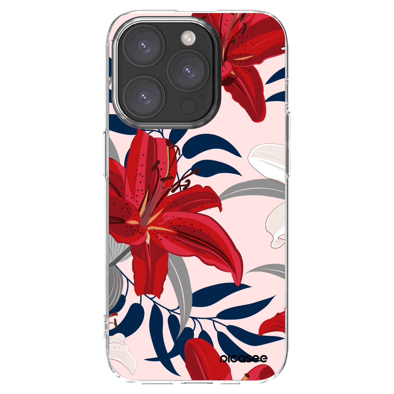 Picasee husă transparentă din silicon pentru Apple iPhone 15 Pro - Red Lily