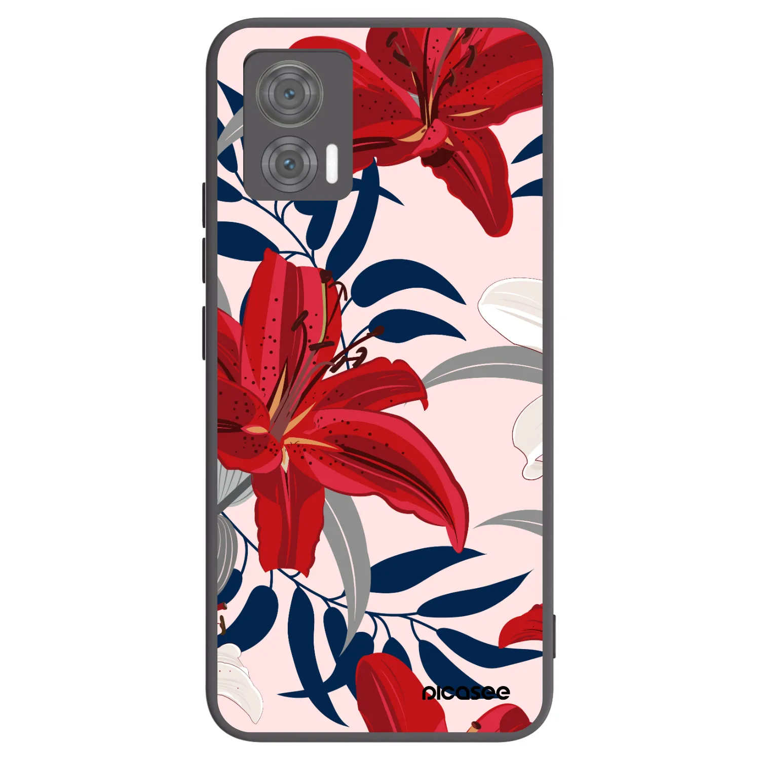 Picasee husă neagră din silicon pentru Motorola Edge 30 Neo - Red Lily