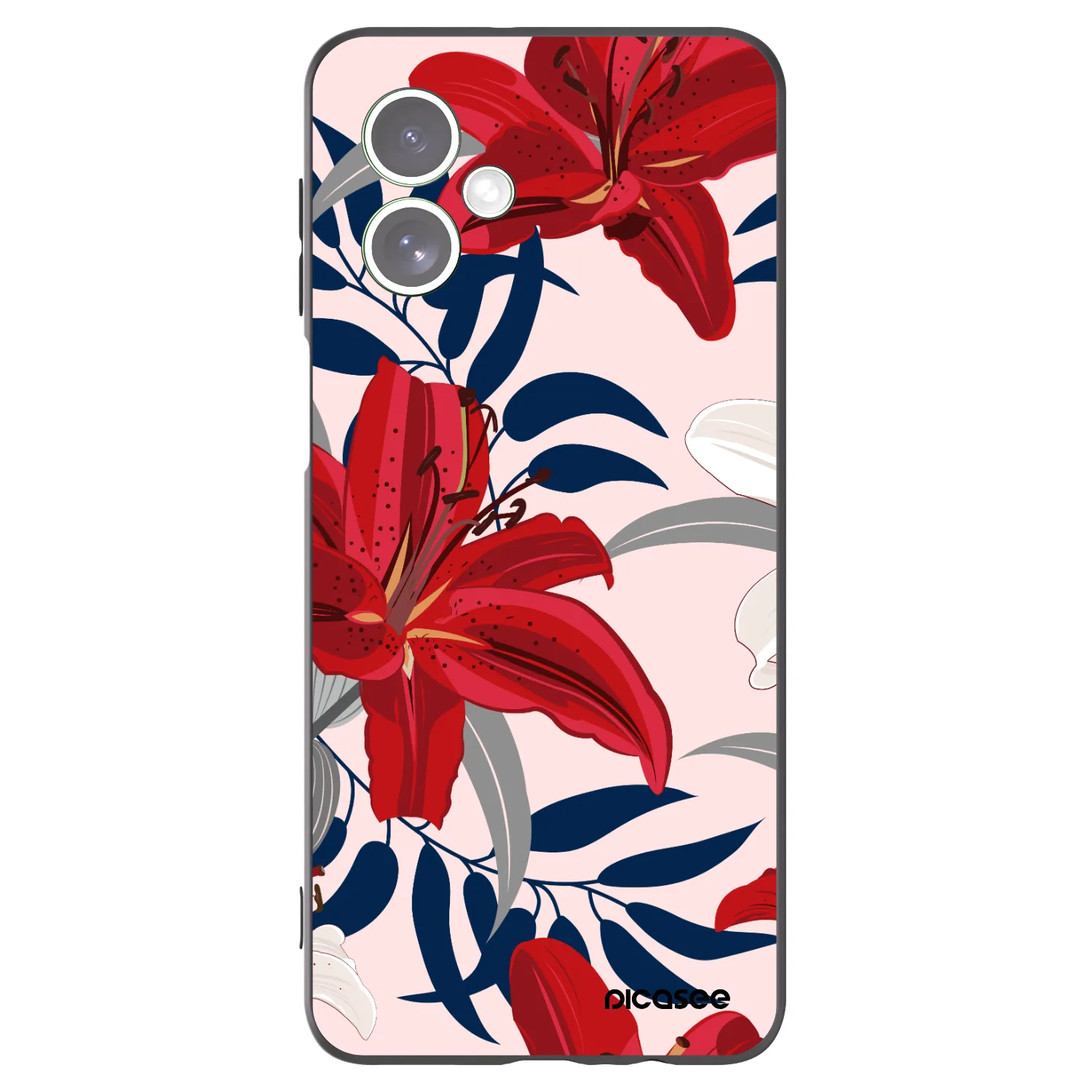 Picasee husă neagră din silicon pentru Motorola Moto G54 5G - Red Lily
