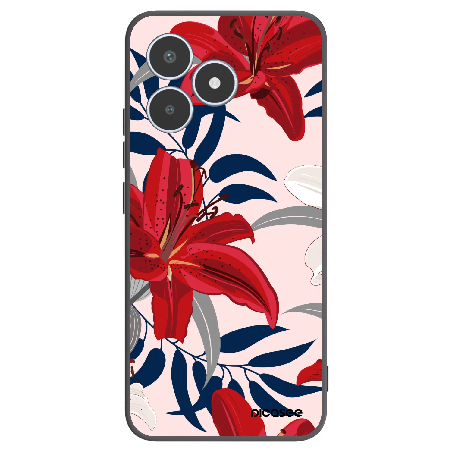 Picasee husă neagră din silicon pentru Realme C53 - Red Lily