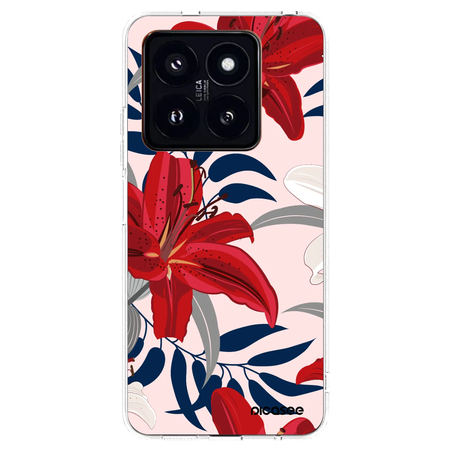 Picasee husă transparentă din silicon pentru Xiaomi 14 Pro - Red Lily