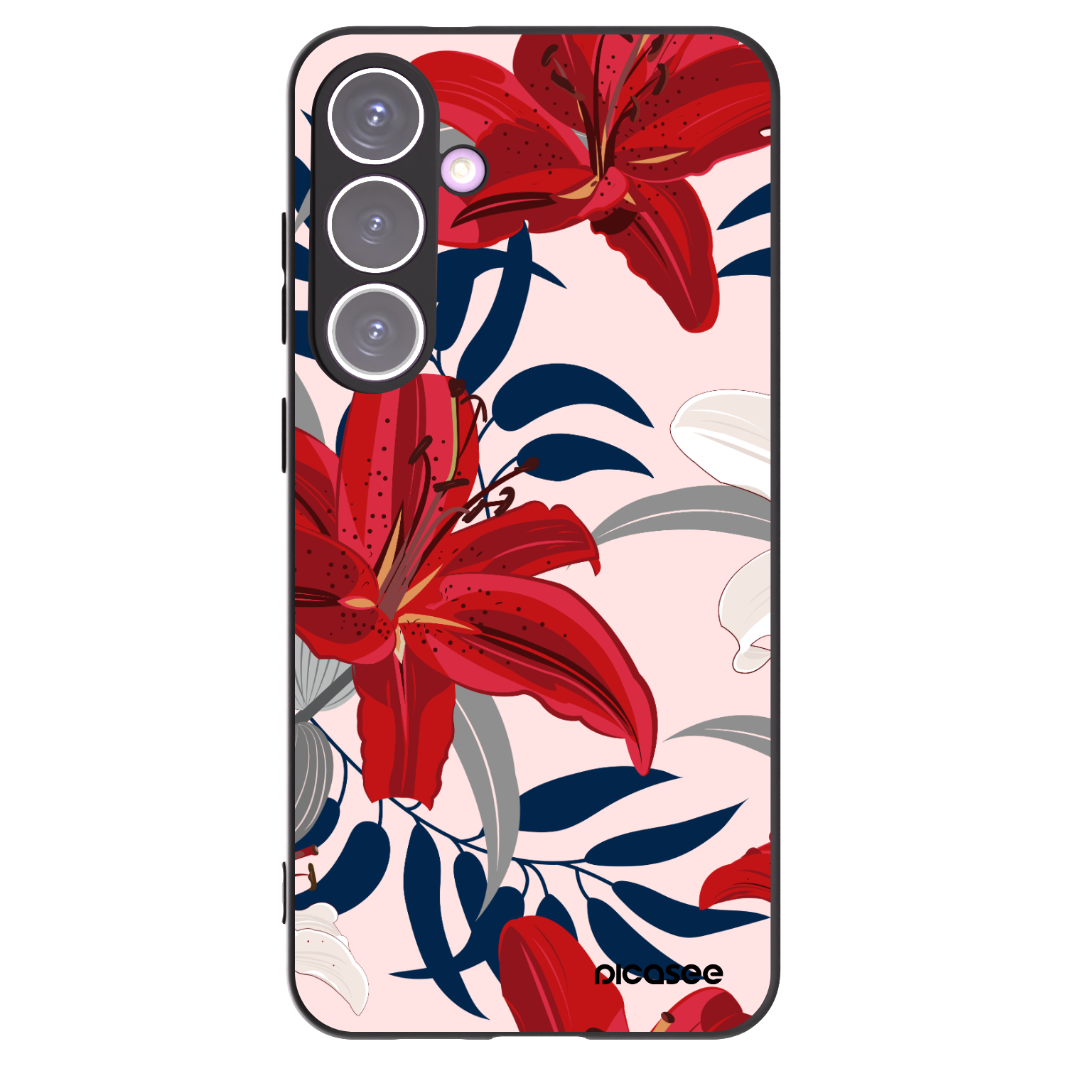 Picasee husă neagră din silicon pentru Samsung Galaxy S24+ S926B 5G - Red Lily