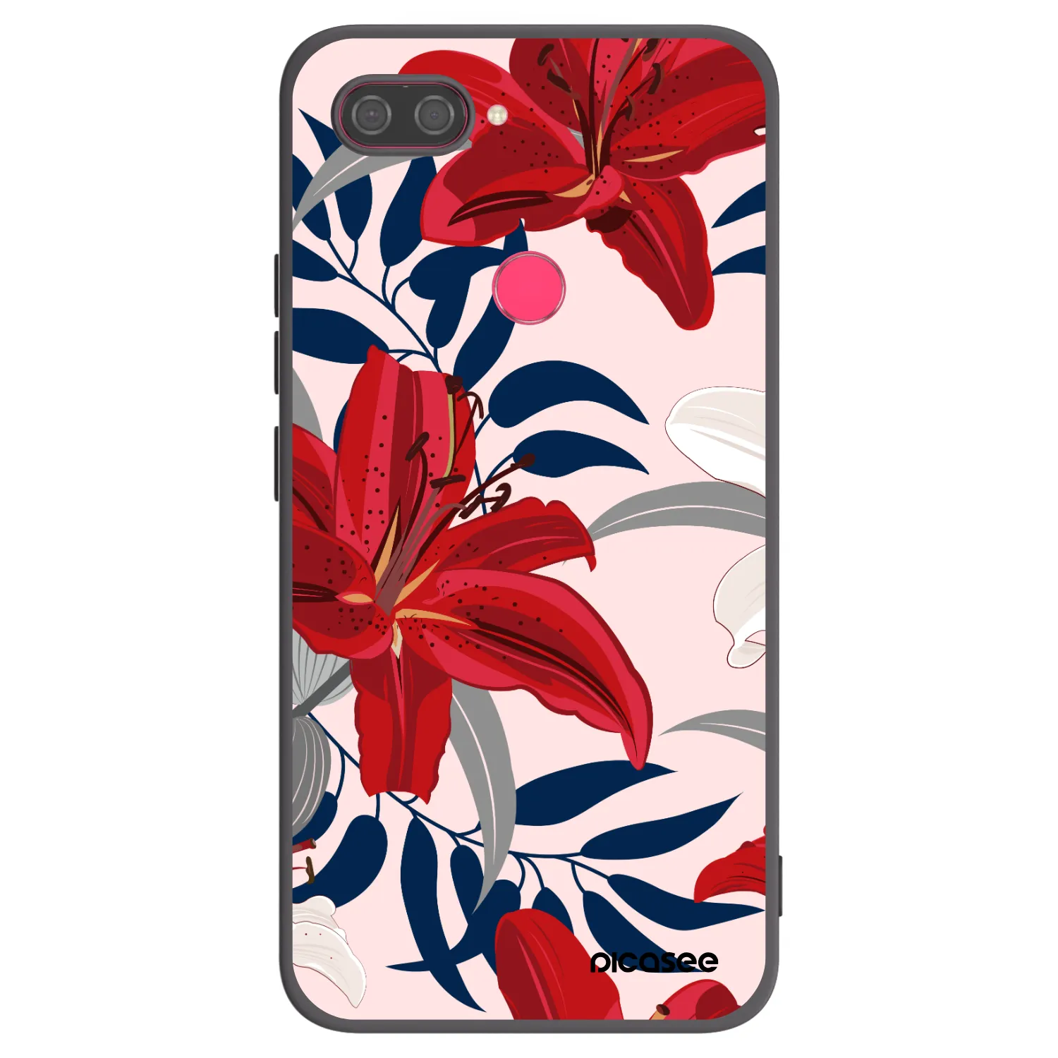 Picasee husă neagră din silicon pentru Xiaomi Mi 8 Lite - Red Lily