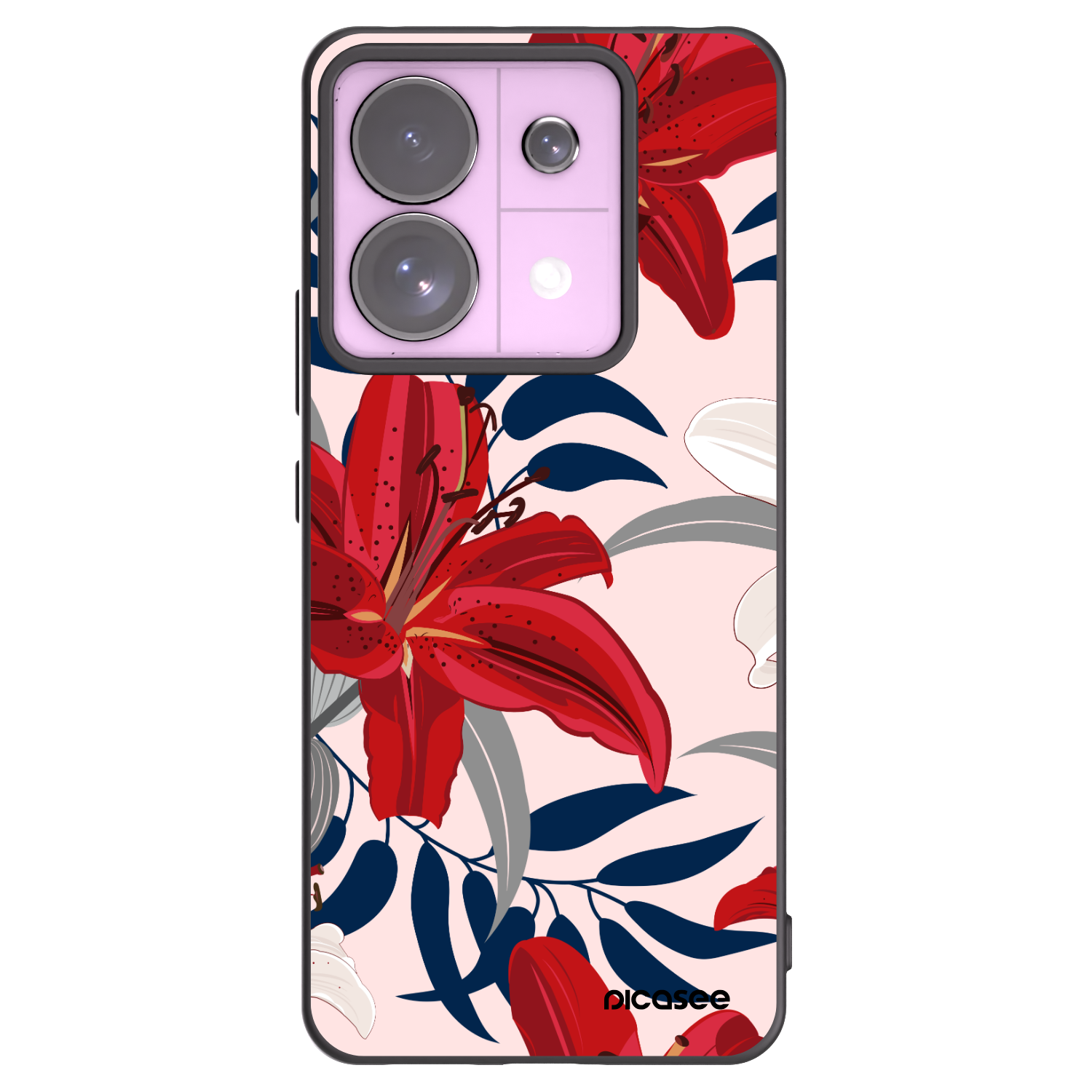 Picasee husă neagră din silicon pentru Xiaomi Redmi Note 13 Pro 5G - Red Lily